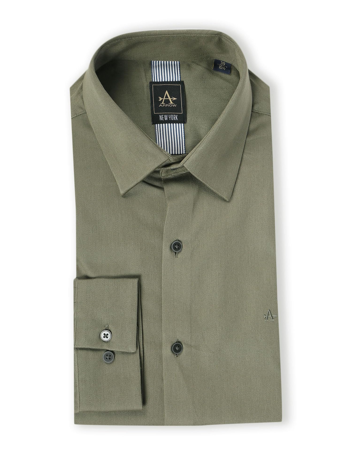 Arrow Men's Solid Regular Fit Shirt (Green) - SaumyasStore