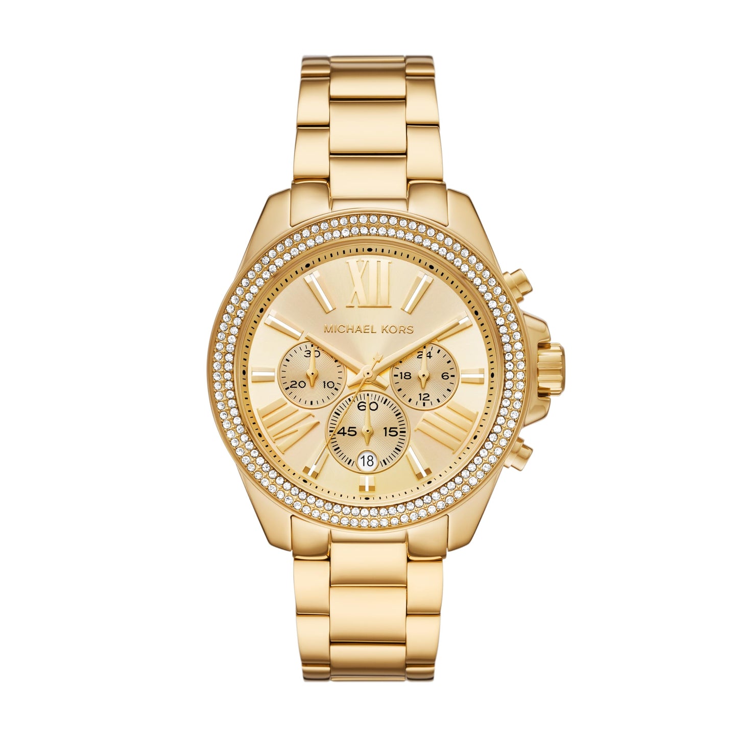Michael Kors Stainless Steel Analog Gold Dial Women Watch-Mk7428, Gold Band