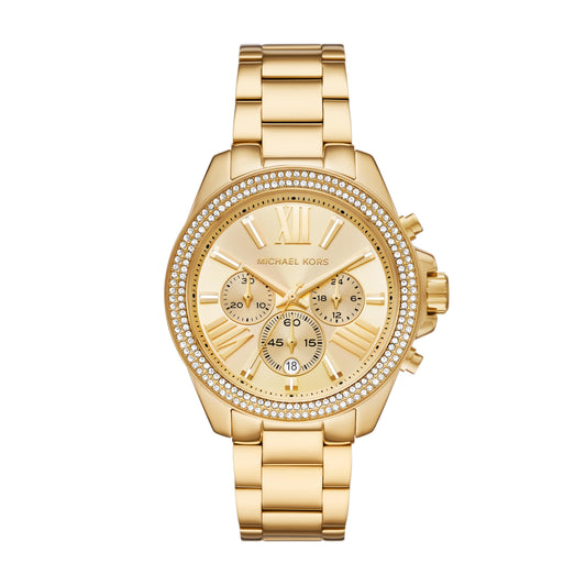 Michael Kors Stainless Steel Analog Gold Dial Women Watch-Mk7428, Gold Band