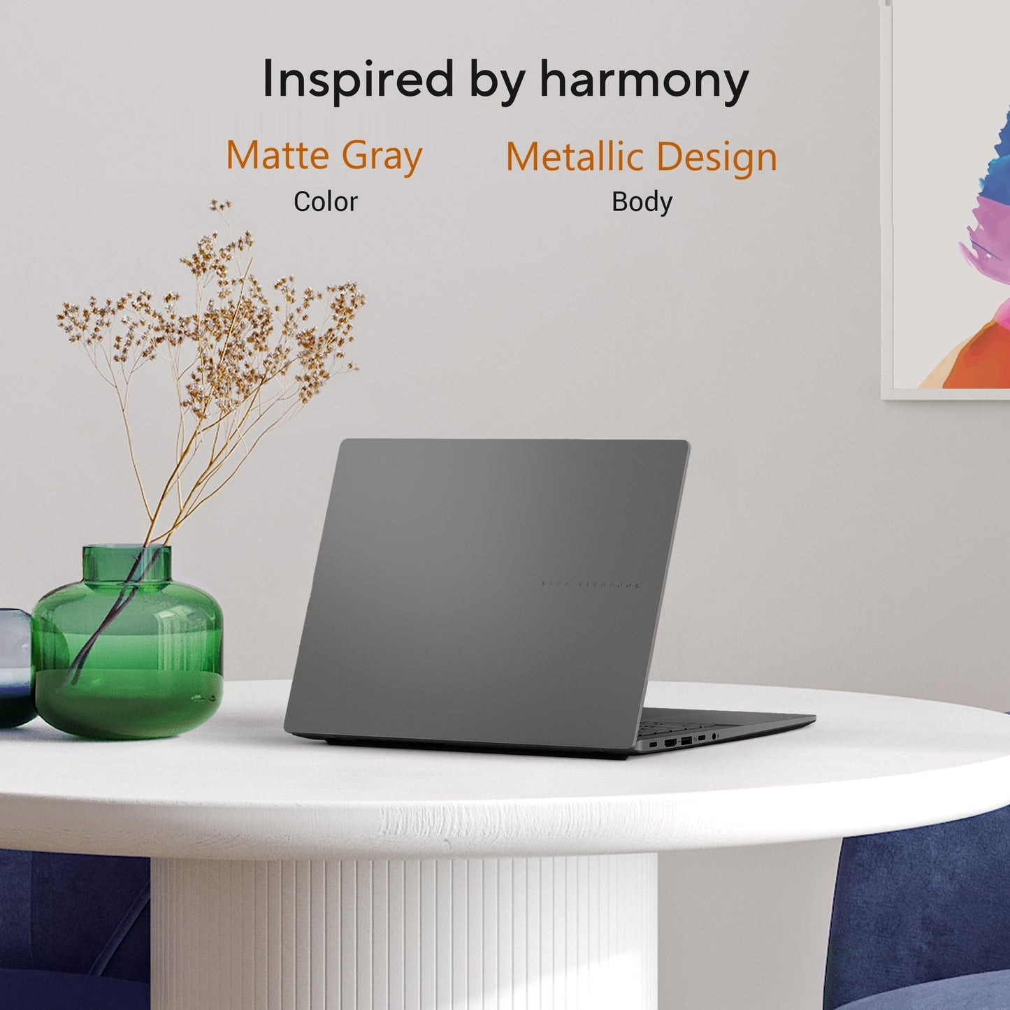ASUS Vivobook S14,Smartchoice,AMD Ryzen AI 5 330,16GB RAM,512GB SSD,OLED,14",Win11,Office24,M365 Basic (1Yr),Matte Gray,1.4Kg,M3407KA-SF044WS,50 Tops,Metallic Design Laptop,Next-Gen AI Laptop,Copilot+