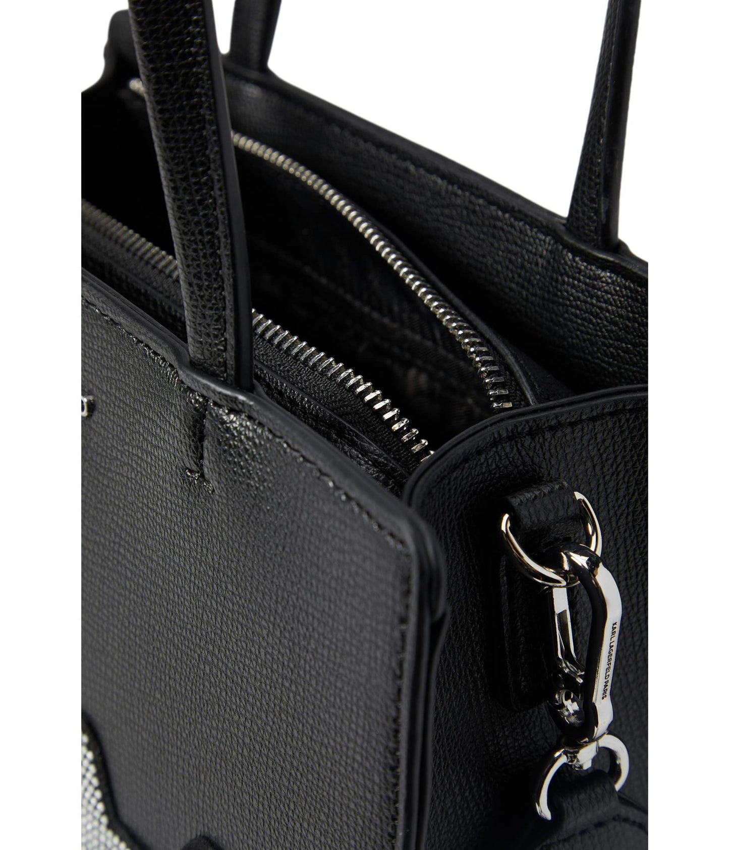 KARL LAGERFELD Maybelle Satchel, Black/Stone, One Size