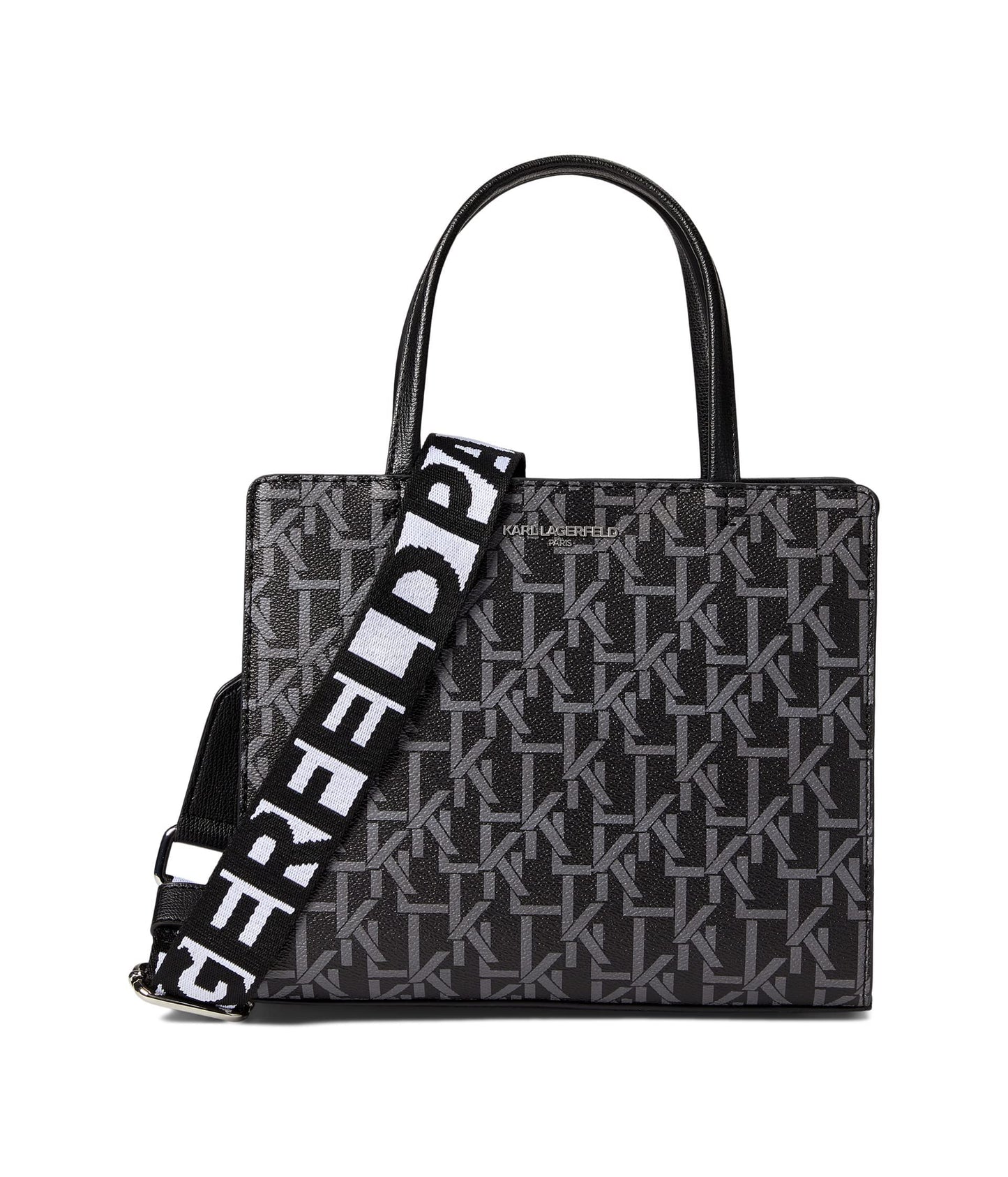 KARL LAGERFELD Paris Maybelle Satchel Black/Slate One Size, Black/Slate, One Size