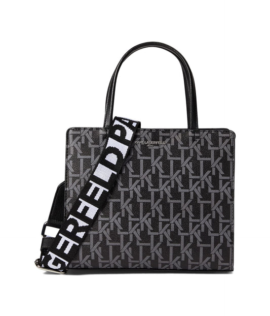 KARL LAGERFELD Paris Maybelle Satchel Black/Slate One Size, Black/Slate, One Size