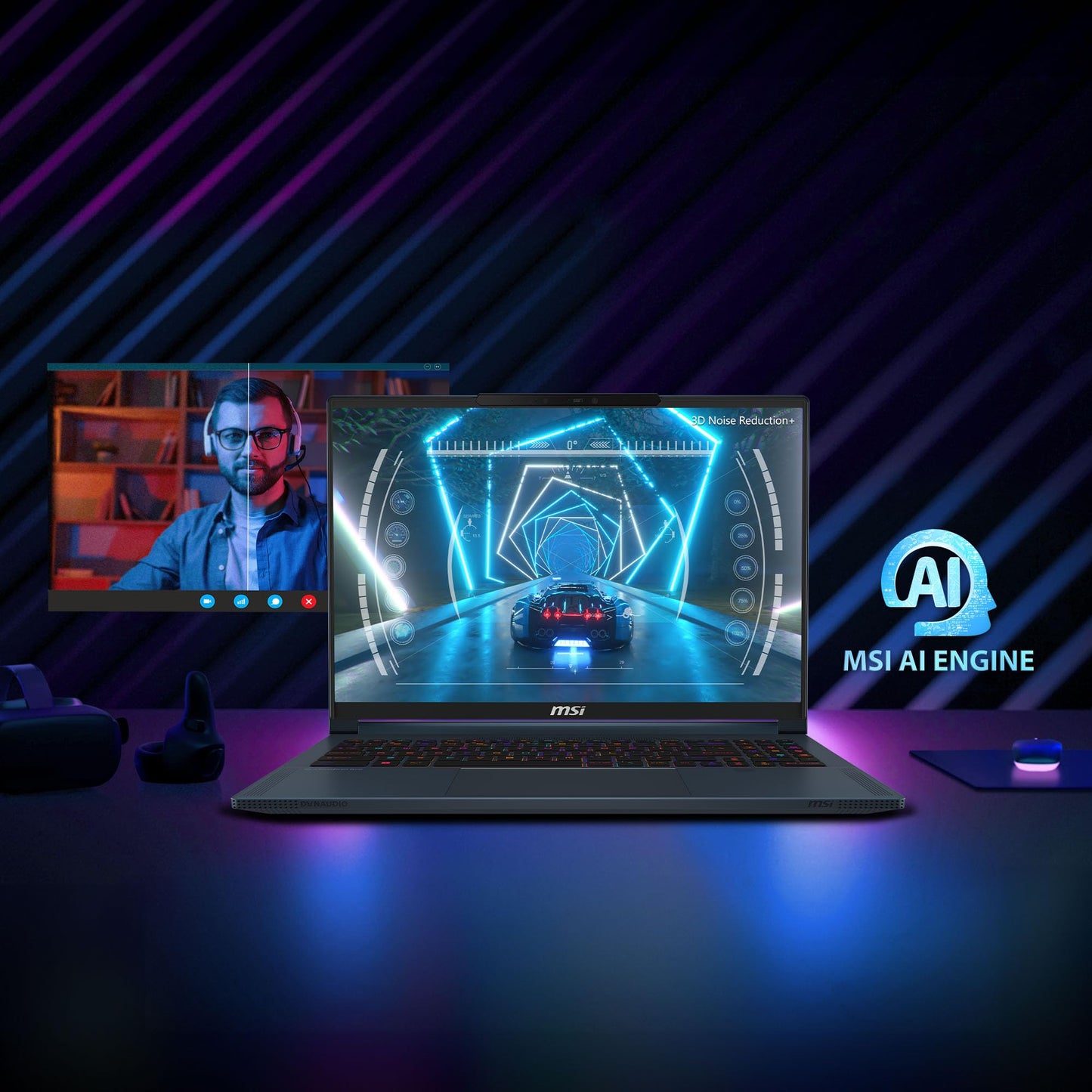 MSI Stealth 16 AI Studio, Intel 1st Gen. Ultra 9 185H, Built-in AI, 41CM QHD+ 240Hz Gaming Laptop (32GB/2TB NVMe SSD/Windows 11 Pro/NVIDIA GeForce RTX 4070, GDDR6 8GB/Star Blue/1.9Kg), A1VGG-057IN