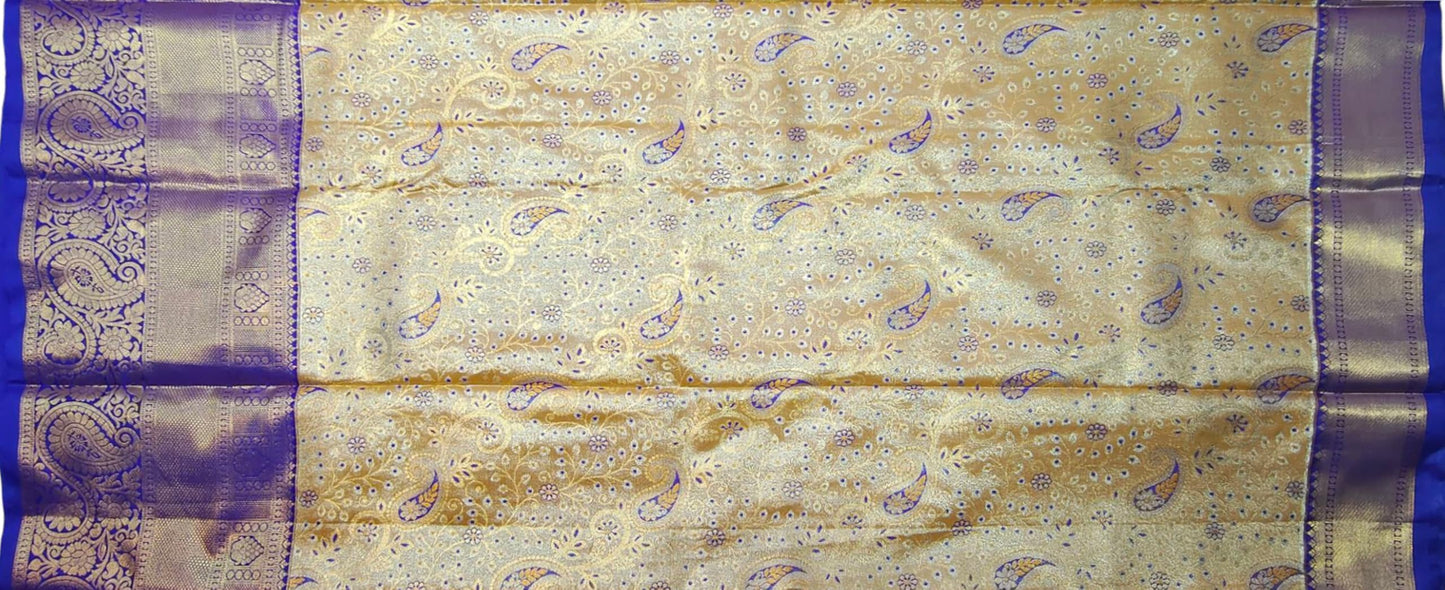 VFCollections Women's Kanchipuram Silk Pure Pattu Sarees With Blouse (VFC580-2)