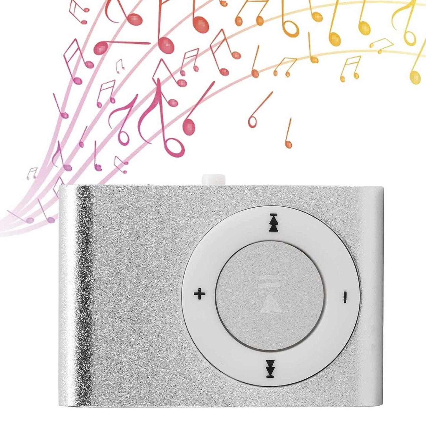 Drumstone 【Summer Season with 15 Years Warranty】 MP3 Player, Back Clip USB Aluminum Alloy Music Player Support Memory Card 250mAh (Silver) Memory Card not included