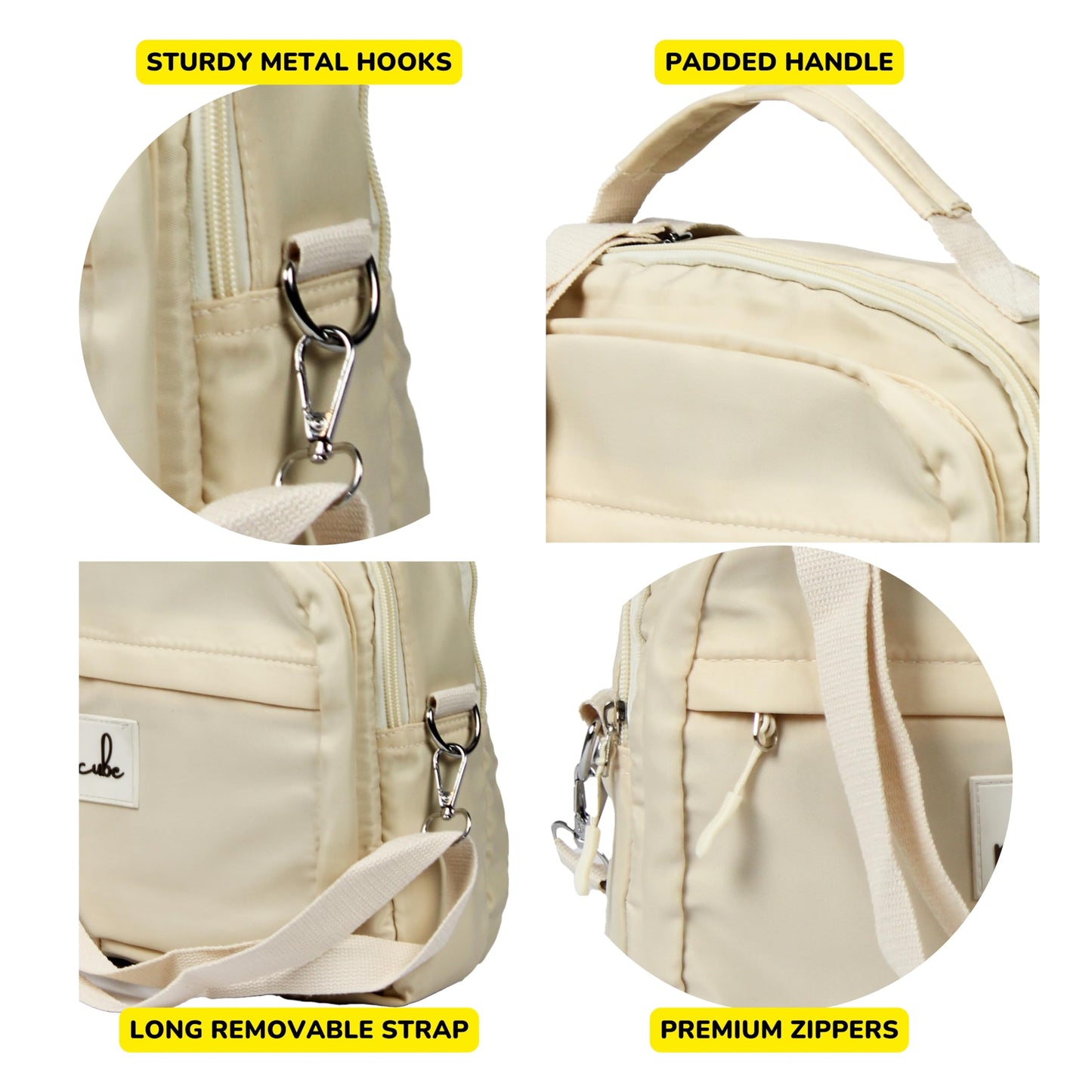 POPCUBE Women Big Crossbody Bag Waterproof Multi-layer Casual Satchel Bag Shoulder Bag Messenger Bag Travel Bag With Inner Padded Pocket & Adjustable Strap