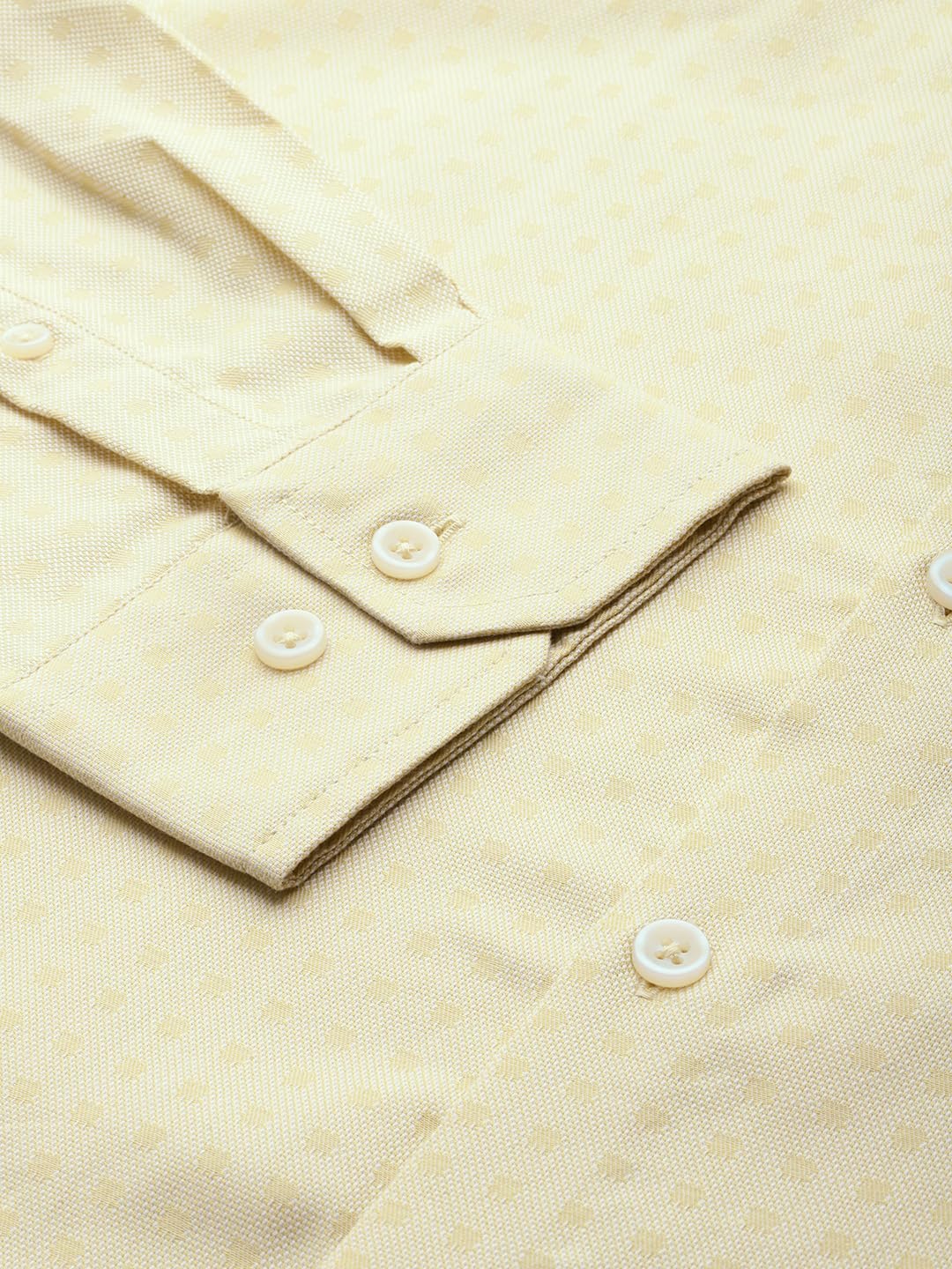 Thomas Scott Mens Plus Size 100% Cotton Full Sleeves Textured Formal Shirt (TS1340_Yellow, 4XL)