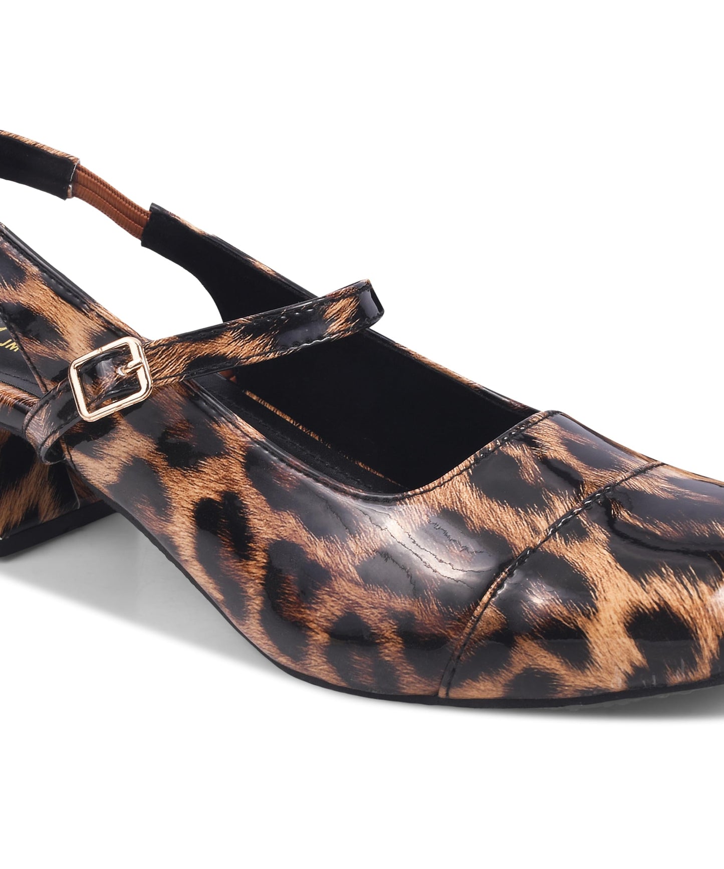 JM LOOKS Animal Print Slingback Low-Block Heel for Trendy Casual Wear
