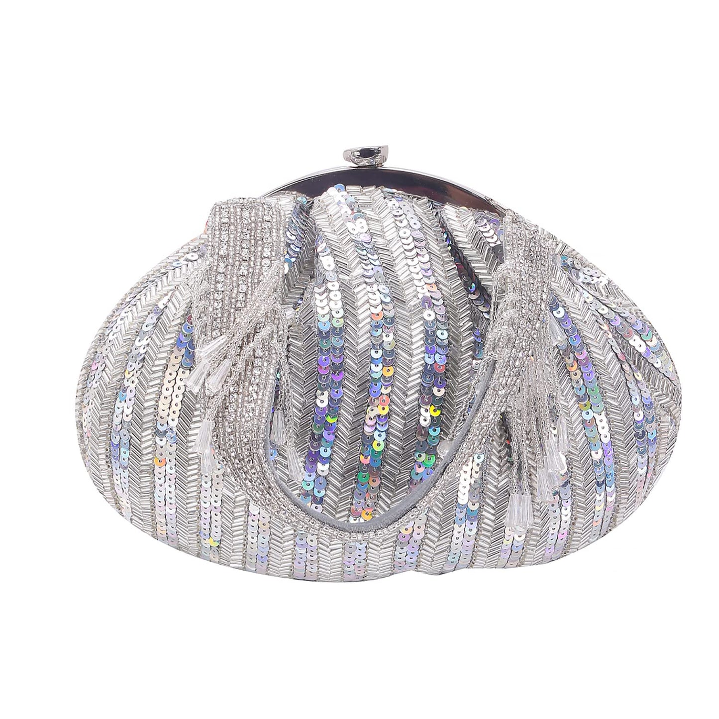 SWISNI White sequins style batua clutch II Women's Traditional Designer Clutch For Women & Girls II BATUA BAGS