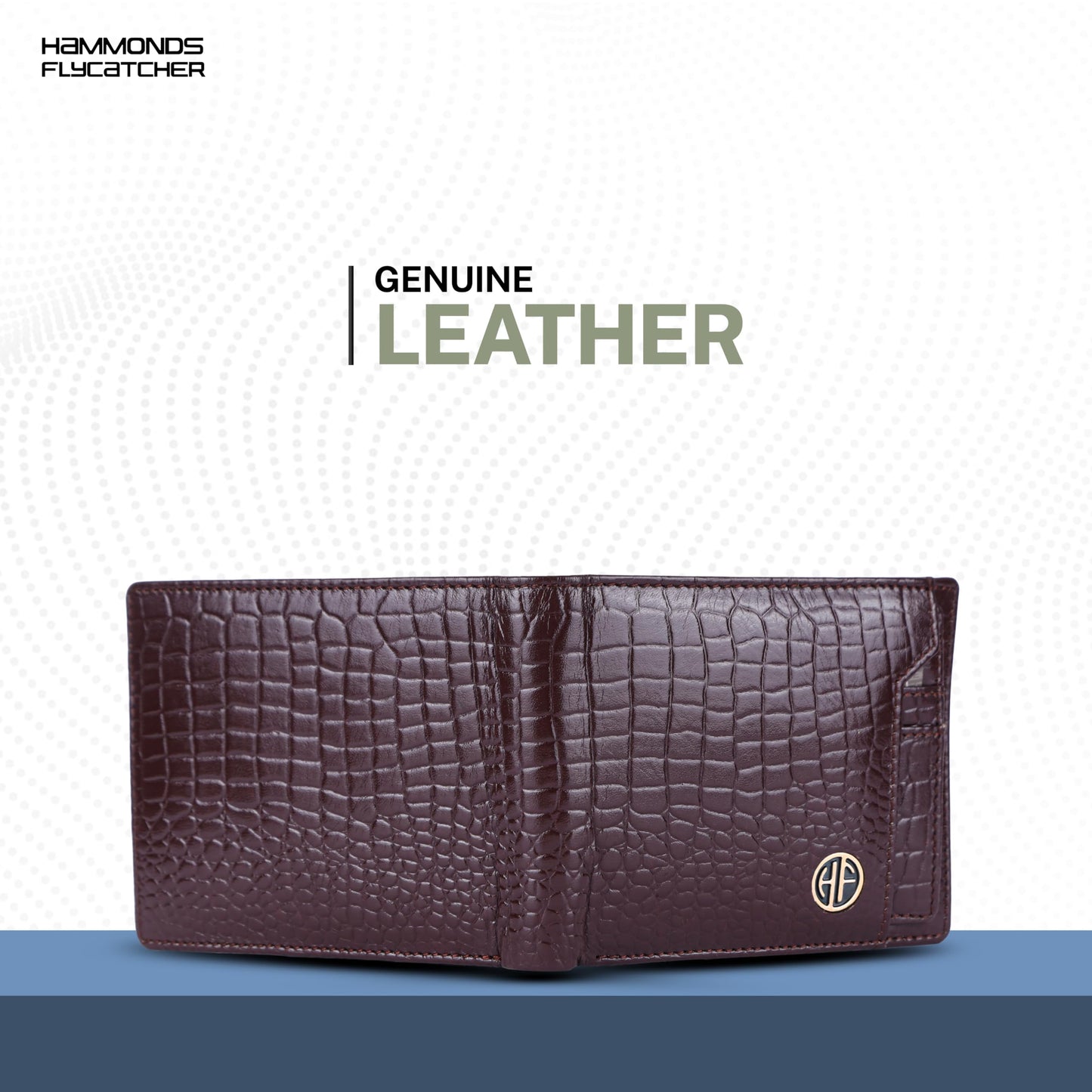 HAMMONDS FLYCATCHER Wallet for Men Leather Original, Mens Wallet, Leather Wallets for Men Stylish, Bi-Fold Wallets for Man, 6 Card Slots, Easy Access Card Slots, Coin Pocket, Mens Gift - Croc Redwood