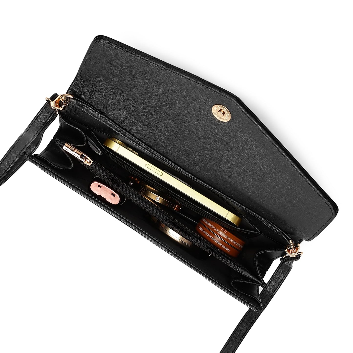 Fastrack Solid Sling Bag For Women, Girls and Ladies | with Adjustable Sling Straps | Made of Premium PU Material | Ladies Purse Handbag | Slings For Casual Carry, Black