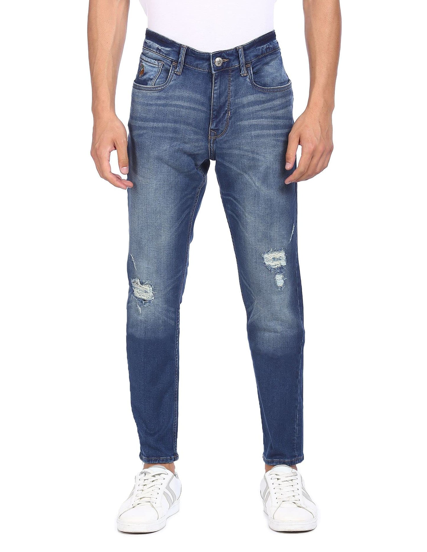 U.S. POLO ASSN. Men's Slim Mid Rise Jeans (UDJENO0370_Blue_32)