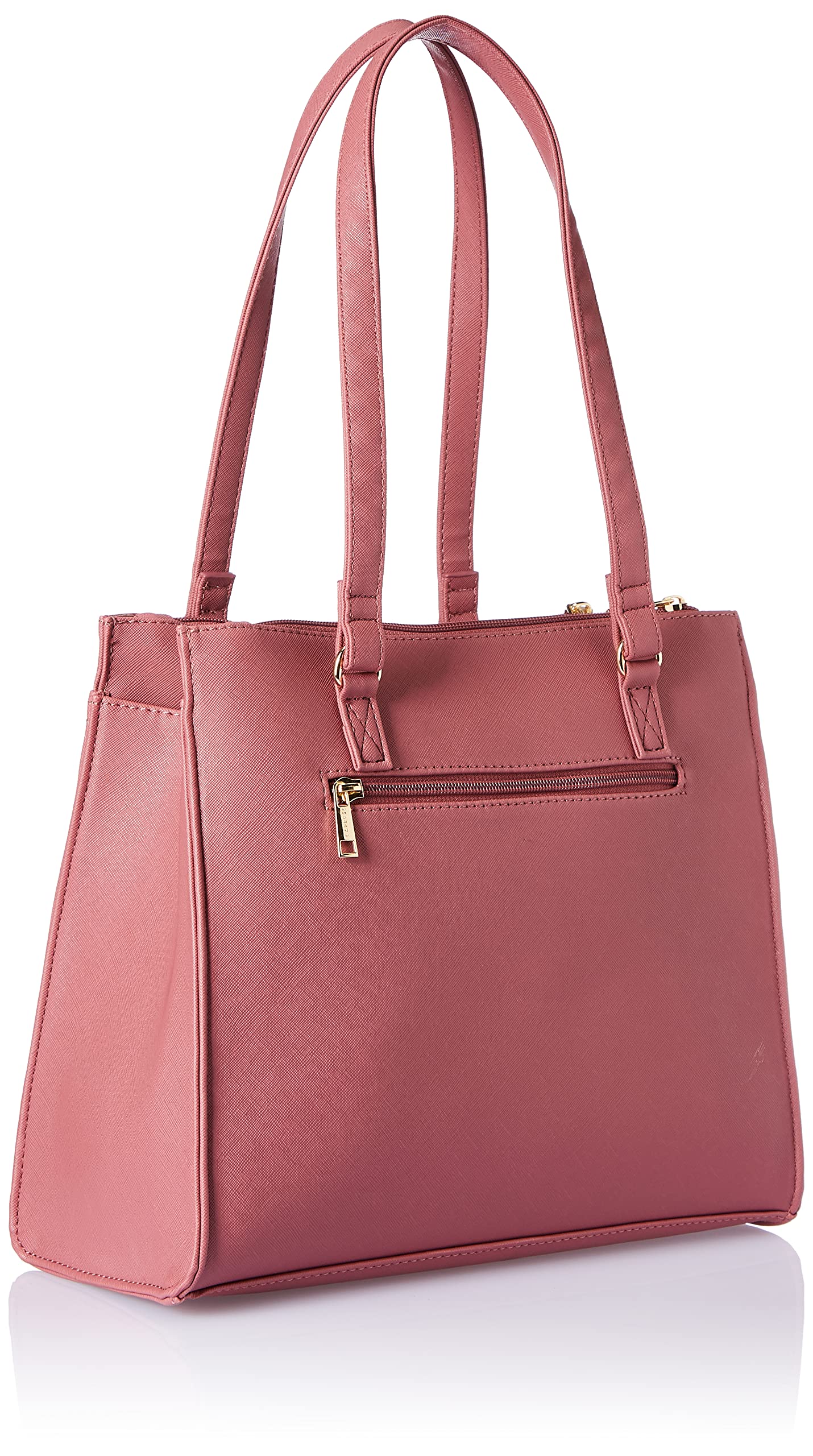 Caprese Ginty Satchel Bag, Medium | Stylish Solid Handbag for Women with Comfortable Flat Handles, Adjustable & Detachable Sling Strap | Secure Zip Closure | Perfect for Casual & Daily Use (Red)