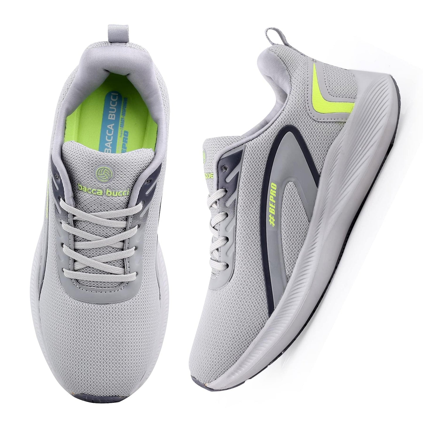 Bacca Bucci Men's Essential Your Everyday All Purpose Walking Running Casual Shoes (Grey, 12)