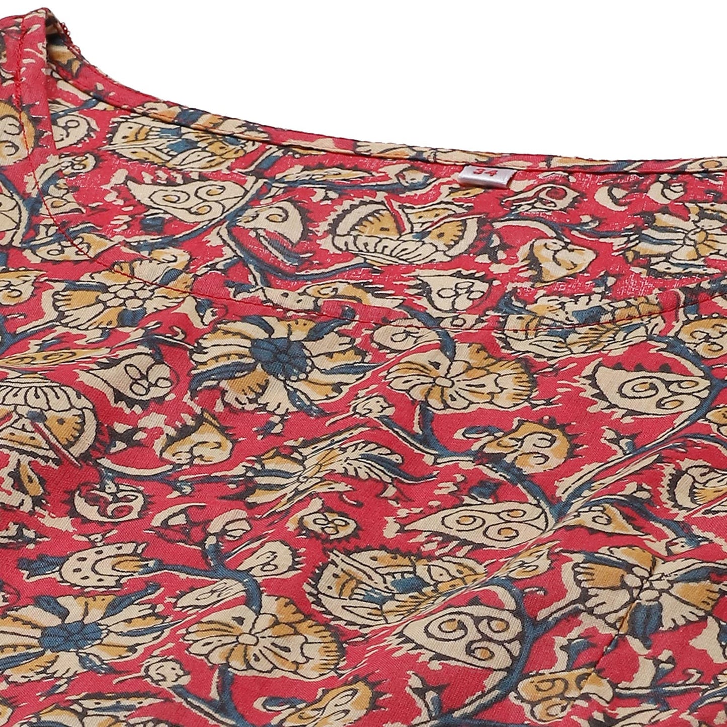 BIBA Women Printed Fitted Polyester Salwar Kurta Dupatta(Skddurgotsa7567_Red_34)