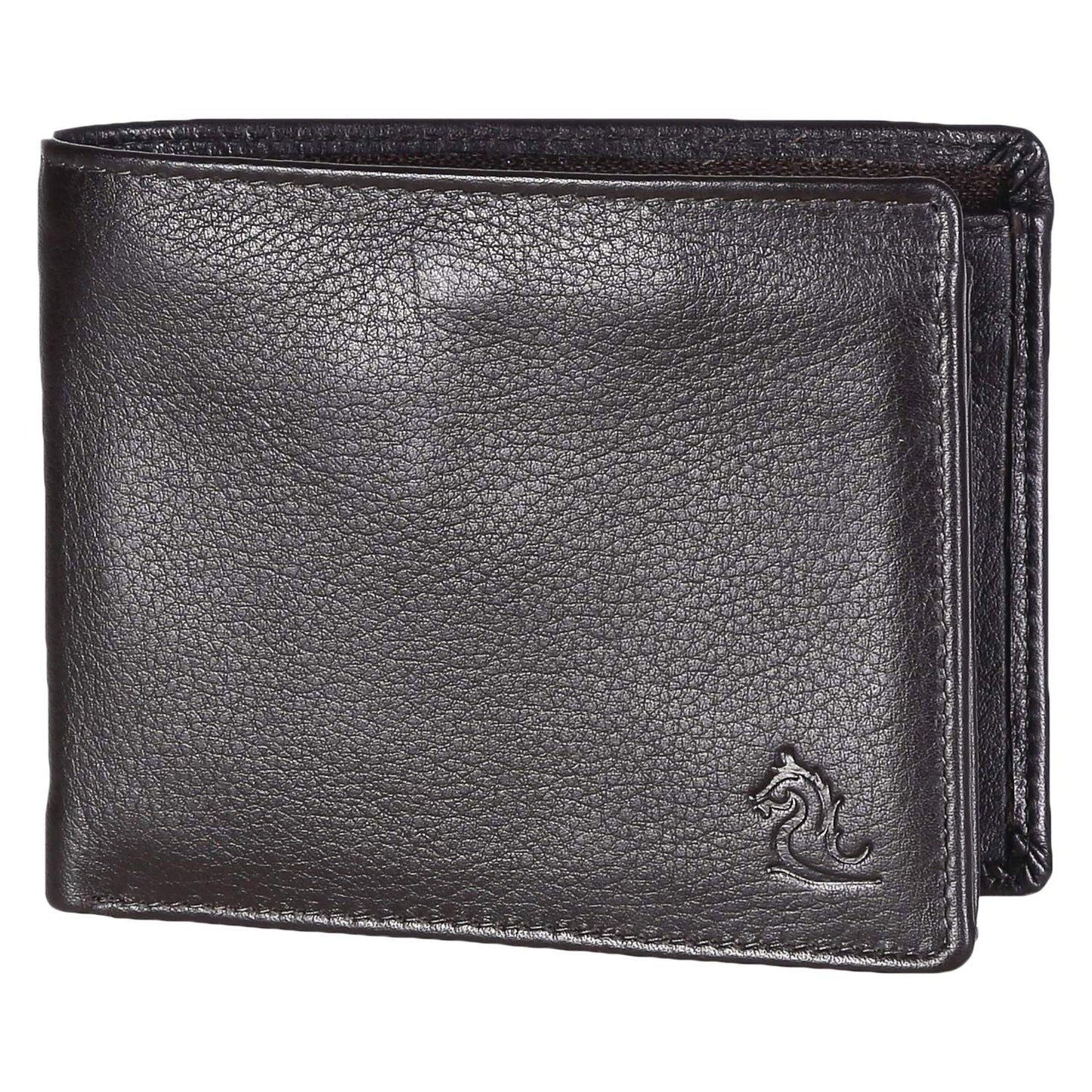 KARA Brown Genuine Leather Wallet for Men with Coin Pocket - Men's Leather Wallet with Multiple Card Slots