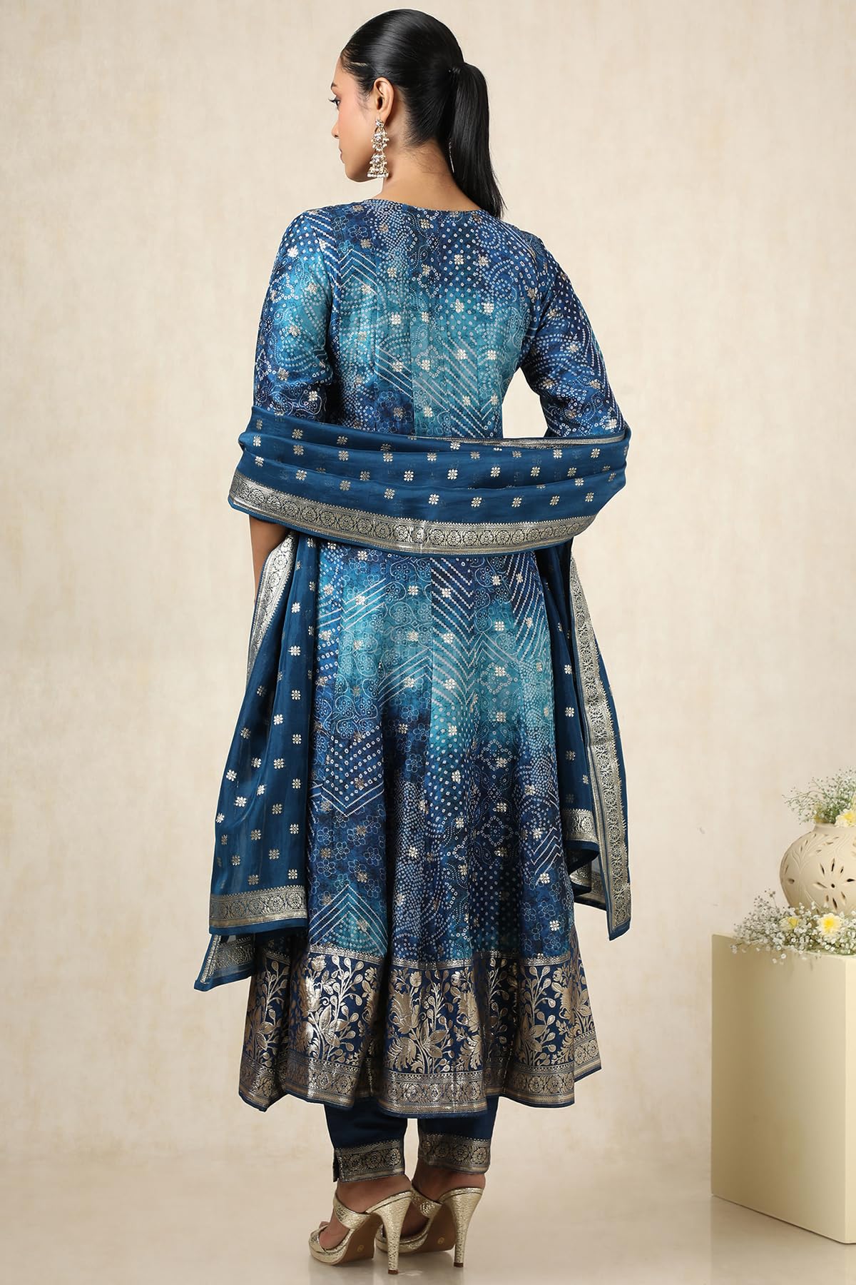 Soch Women's Brocade Salwar Suit Set (EWS5CD21722_Blue