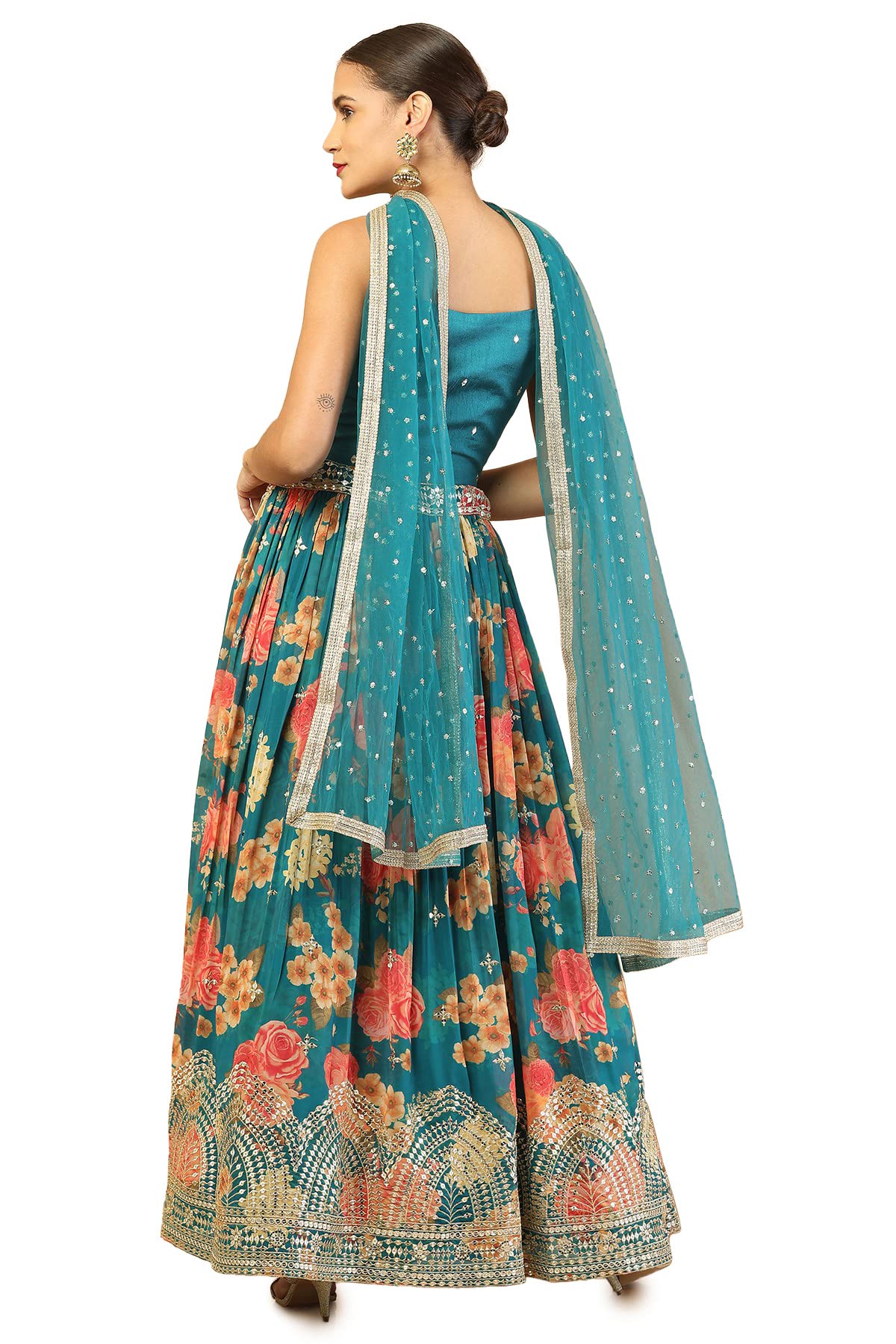 Soch Female Green Floral printed Lehenga choli set