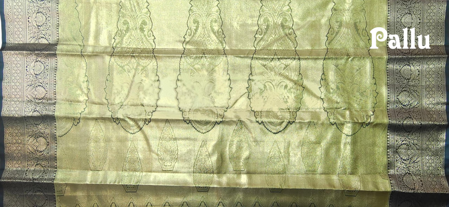 VFCollections Women's Kanchipuram Silk Pure Pattu Sarees With Blouse (VFC717-5)