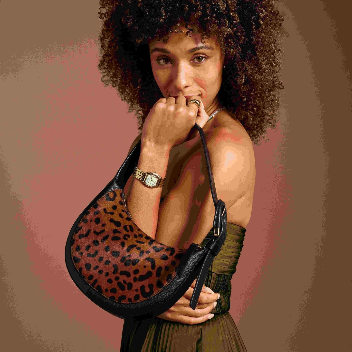 Fossil Women's Harwell Brown Shoulder Bag ZB11095234