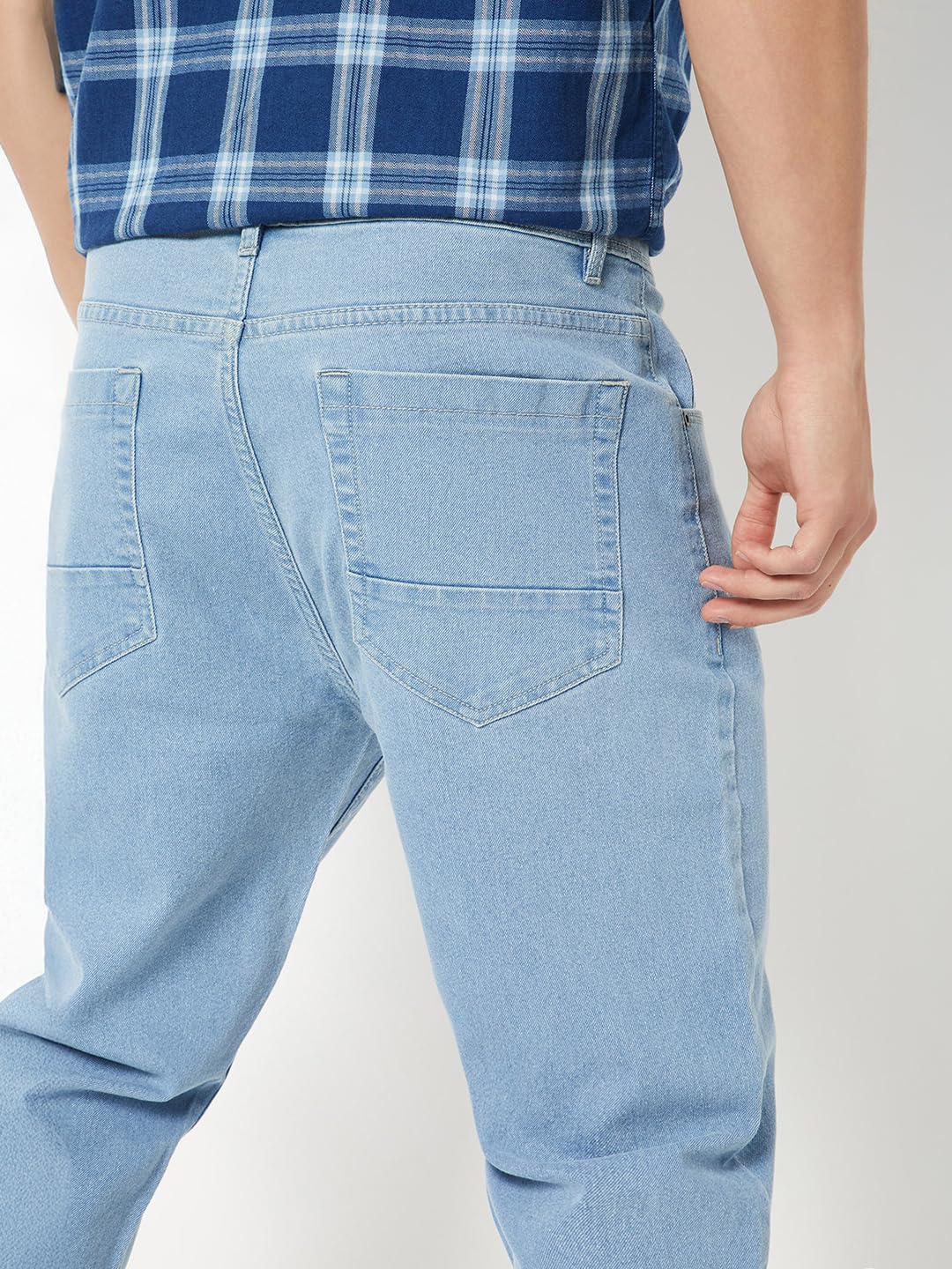 Max Men Washed Carrot Fit Jeans (Blue_30)