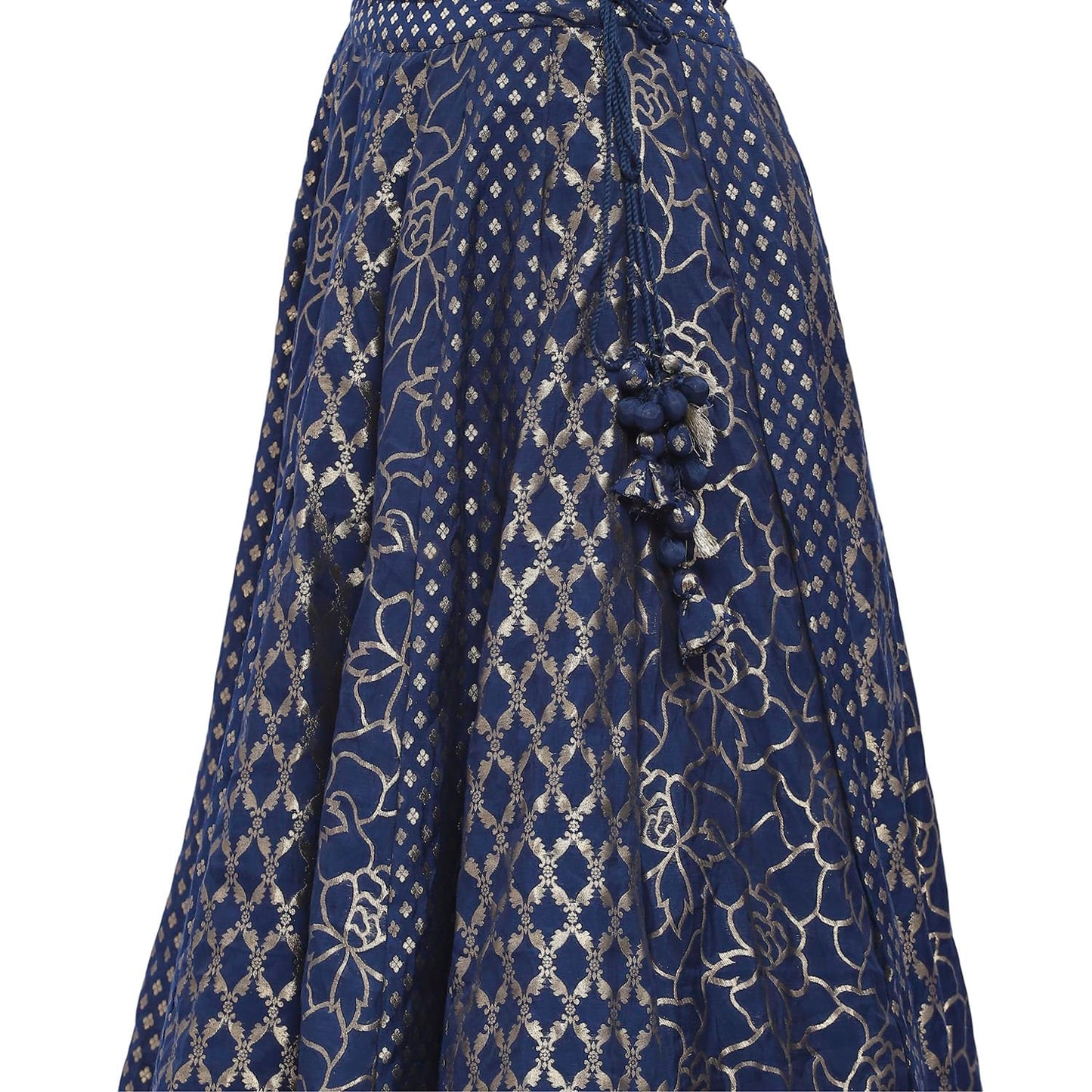 Biba Women's Viscose Blend Lehenga Set (SKDHO10404AW24BLU_Blue_36)
