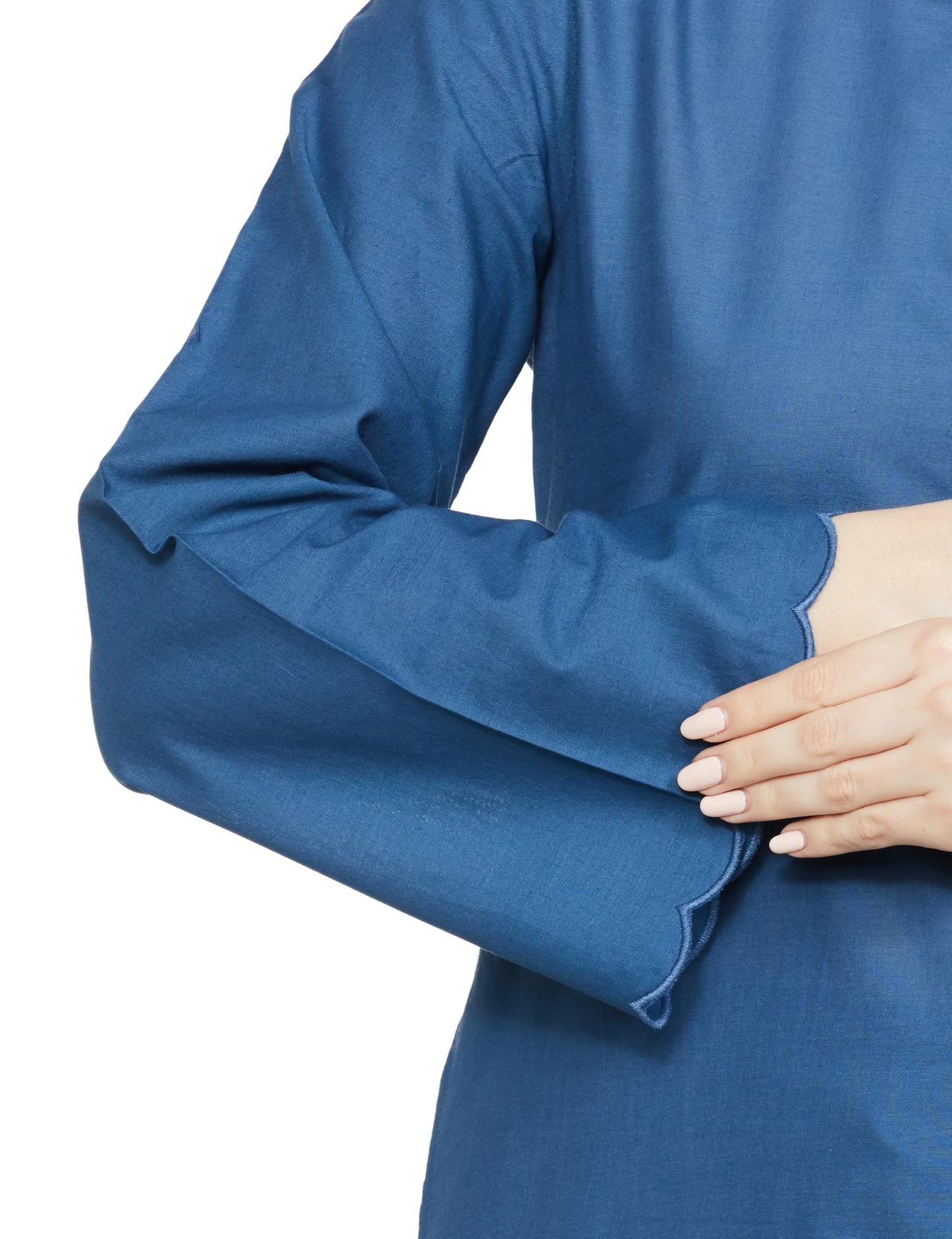 BIBA Women Cotton Straight Solid Suit Set (SKDASSORTED8371EAW22BLU_Blue