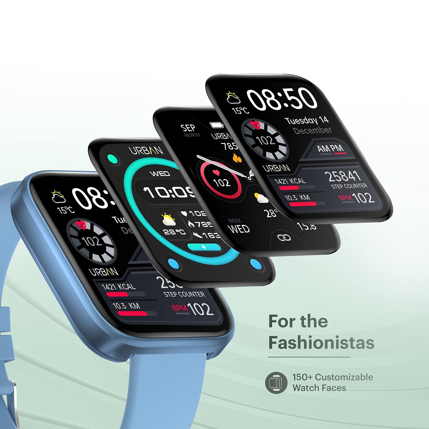 (Refurbished) URBAN Nexus M Smart BT Calling Smart Watch with Massive 2.0" Super HD Display, One-Connect Realtek Chipset, Games, 120+ Sports Modes, 150+ Watch Faces, Dedicated Health Sensors (Cobalt Blue)