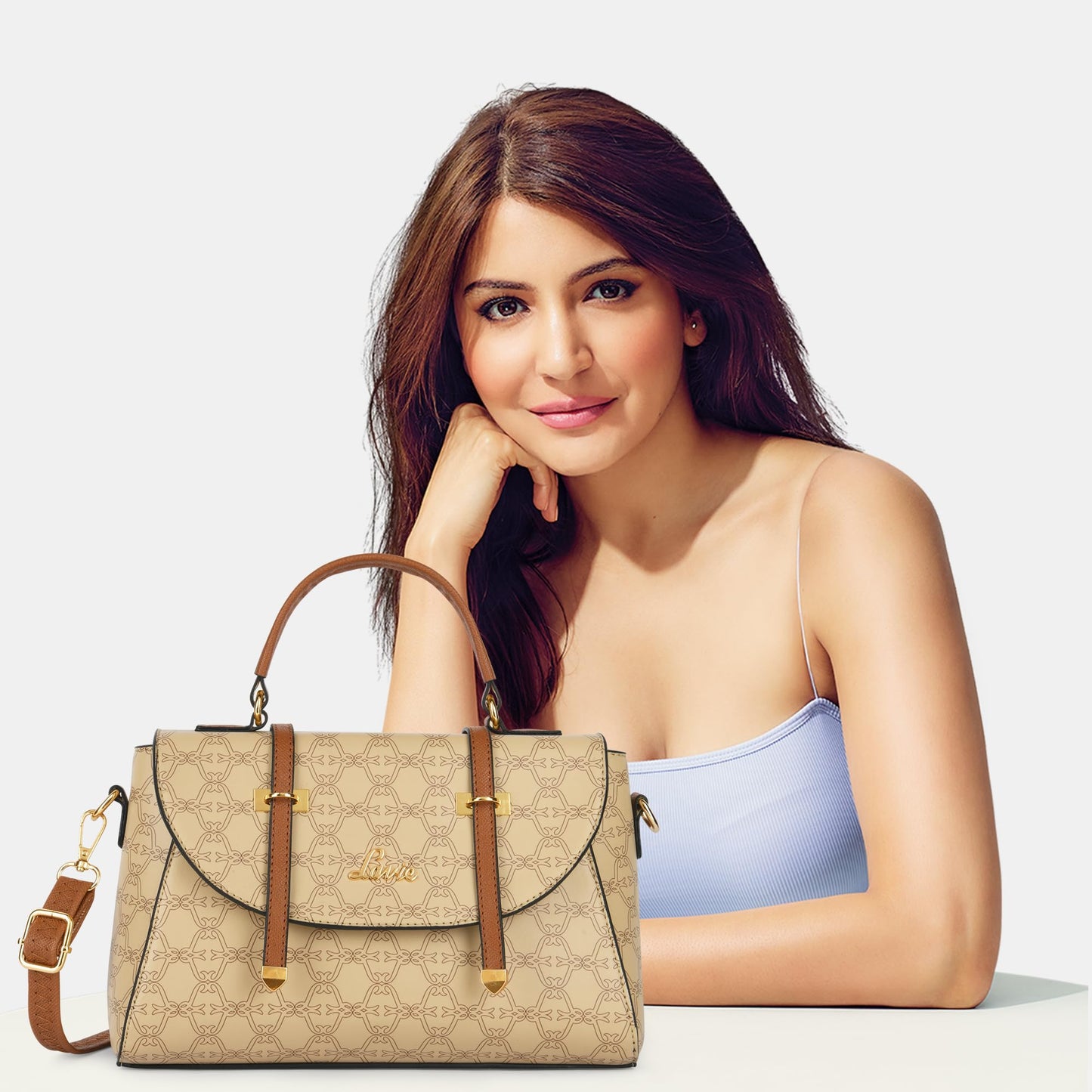 Lavie Women's Mono Beech Flap Satchel Bag for Women | Satchel Handbag for Work | Ladies purse | Stylish Shoulder Bag | Gift for Women