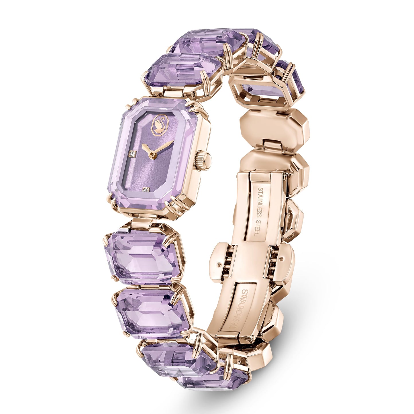 Swarovski Watch, Octagon Cut Bracelet, Purple, Champagne Gold-Tone Finish, Purple, Luxury