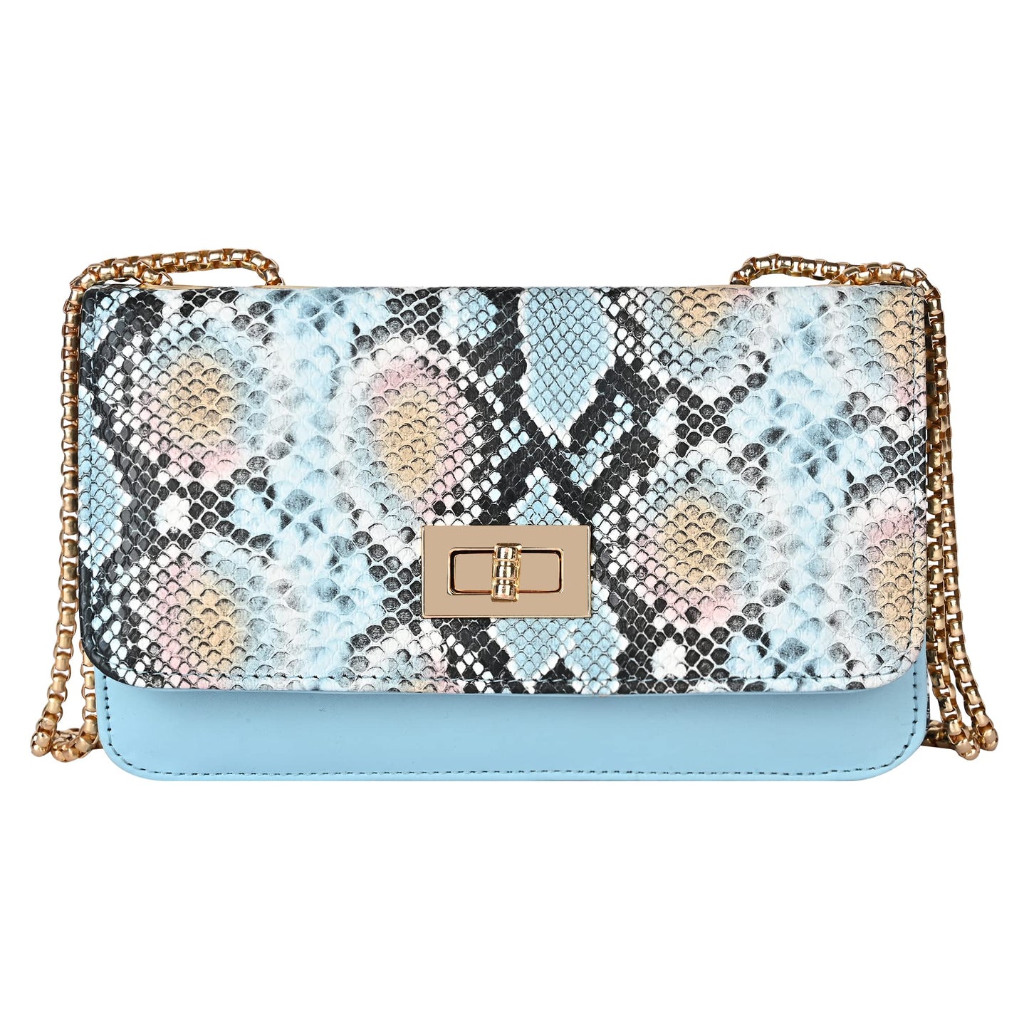 Pramadda Pure Luxury LUXE Sling Bags for Women Stylish | Ready To Go Trendy Side Crossbody Shoulder Sling Purse for Girls | Snake Print, Solids, Top Grain Texture Vegan Leather. (Snake Blue)