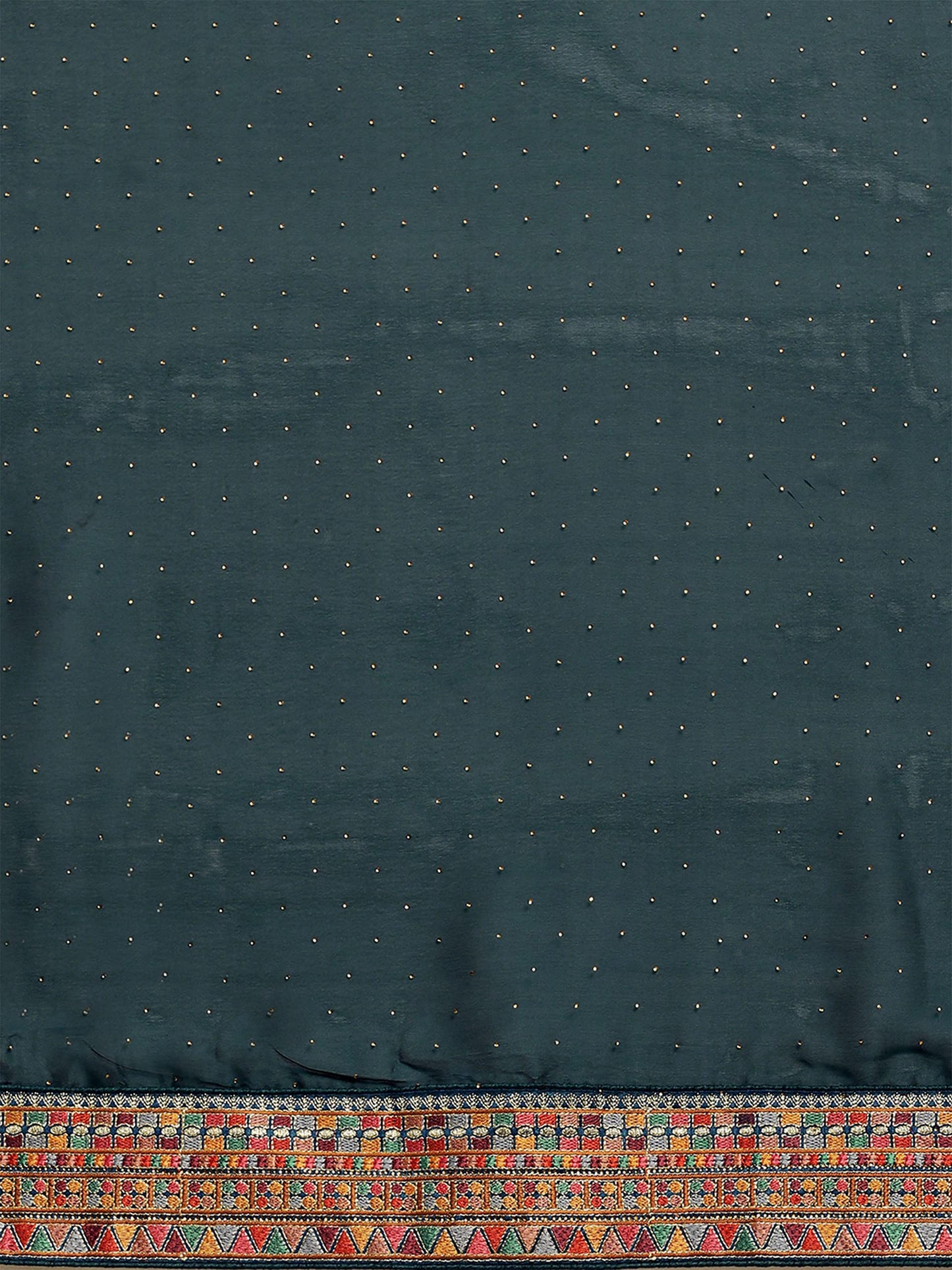 MOHEY Women's Saree, All Over Boota, Border Saree with Blouse Piece, Traditional Womens Saree, Satin (Blue)