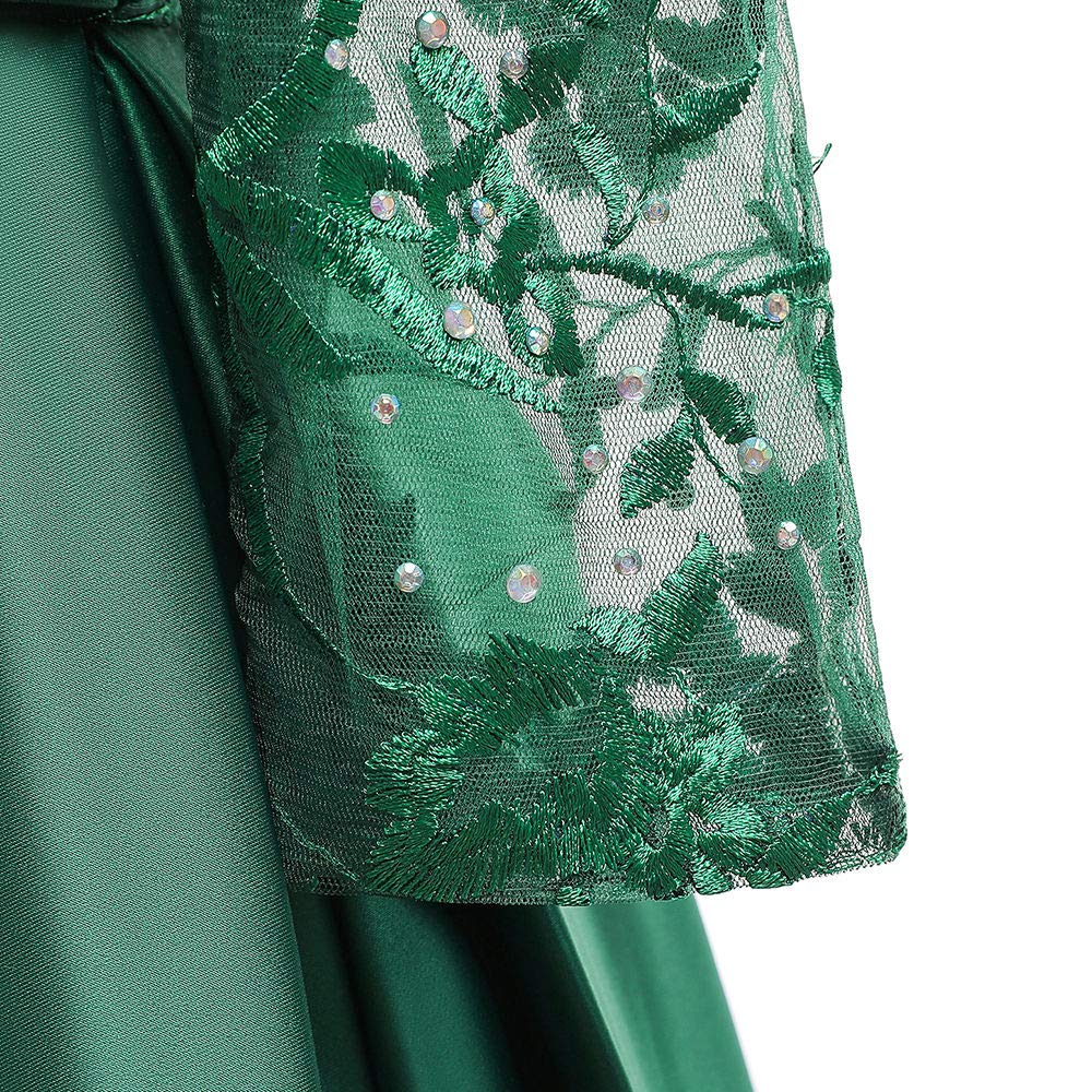 Hopscotch Girls Floor Length Gowns In Green Color For Ages (9-10 Years)