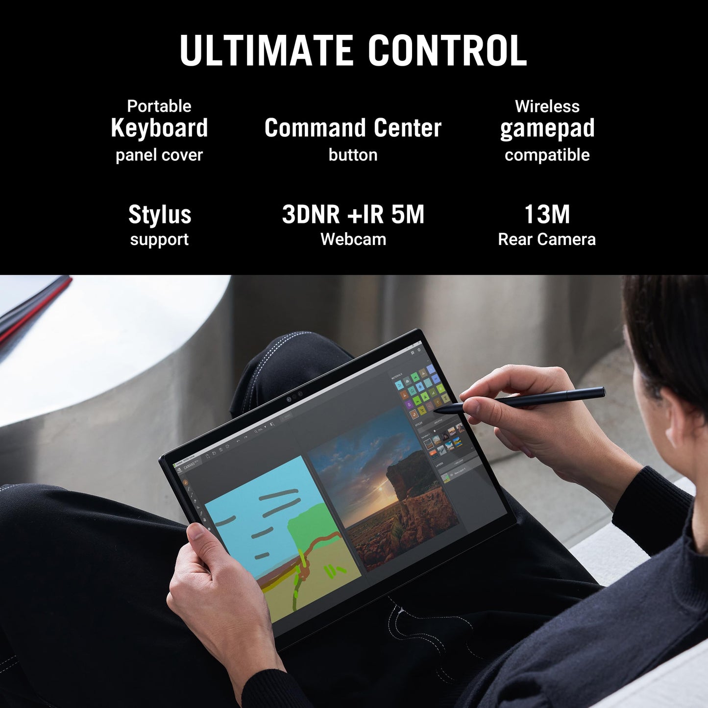 ASUS ROG Flow Z13 (2025), AMD Ryzen AI MAX+ 395,AMD Radeon iGPU, 64GB/1TB, 2.5K QHD,Touchscreen, 13.4", 34 cm,Windows 11, M365 Basic(1yr)* Office24, Off Black, 1.59 Kg, GZ302EA-RU193WS, Gaming Laptop