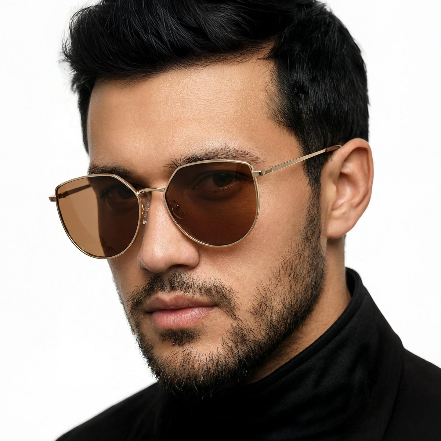 Polarized and 100% UV Protected | Golden-Brown Full Rim Cat Eye | Stylish & Premium Sunglasses | For Women | Medium | VC S11470