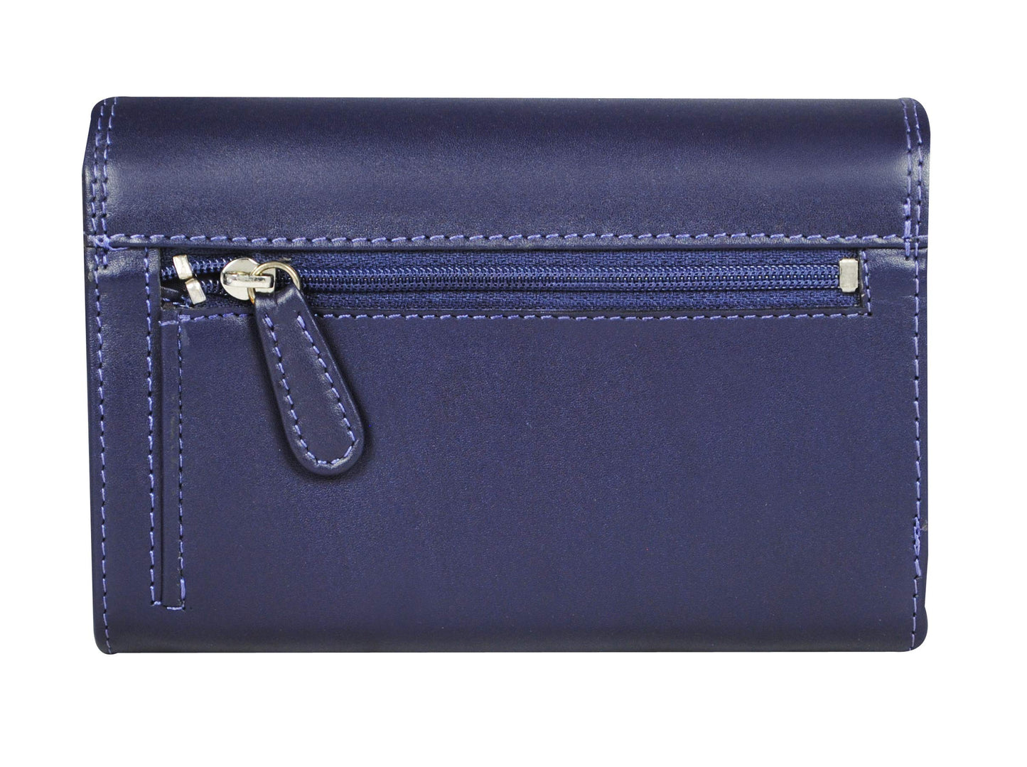 Women's Genuine Leather wallet-Long Purse Wallet with Multiple Card Slots, Zip Pocket and Note Compartment (Purple)