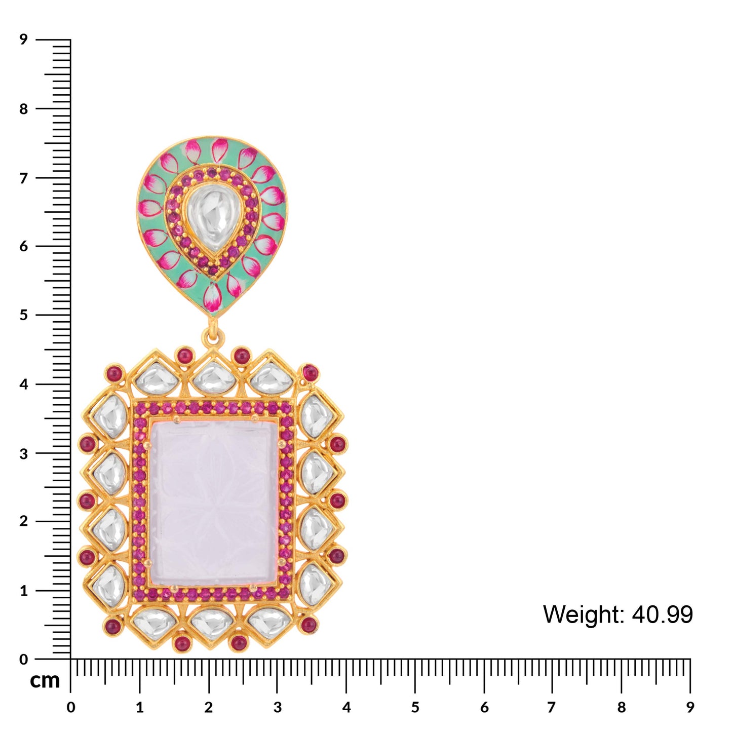 Peora Gold Plated Meenakari Crystal Kundan Dangle Earrings for Women