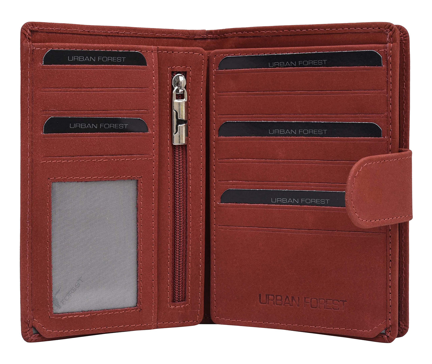 URBAN FOREST Celia Red Leather Wallet for Women