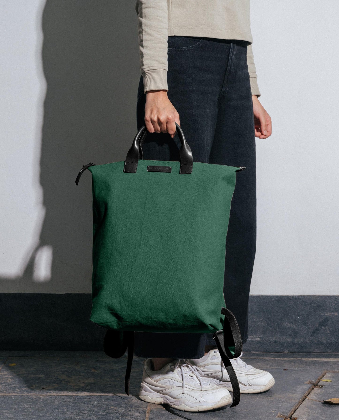 DailyObjects Stylish Cotton Canvas Pilot Backpack | Sturdy Leather Handles | Spacious Shoulder Travel/Office/College Bag For Boys, Girls | Lightweight | Multiple Pockets | Fits Laptops Up to 15"