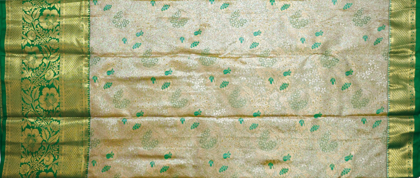 VFCollections Women's Kanchipuram Silk Pure Pattu Sarees With Blouse (VFC549-4)