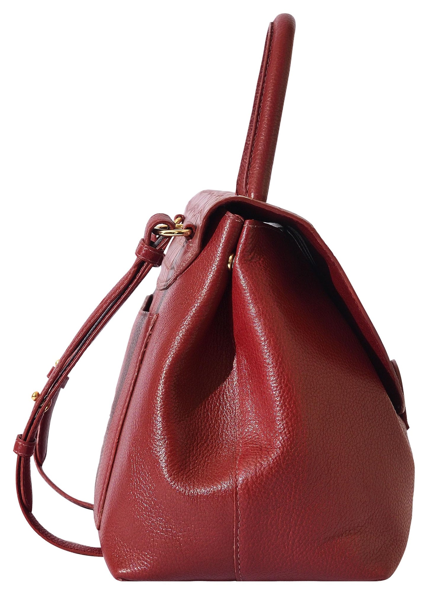 eske Stefanie Genuine Leather Satchel (Wine Cosmos)