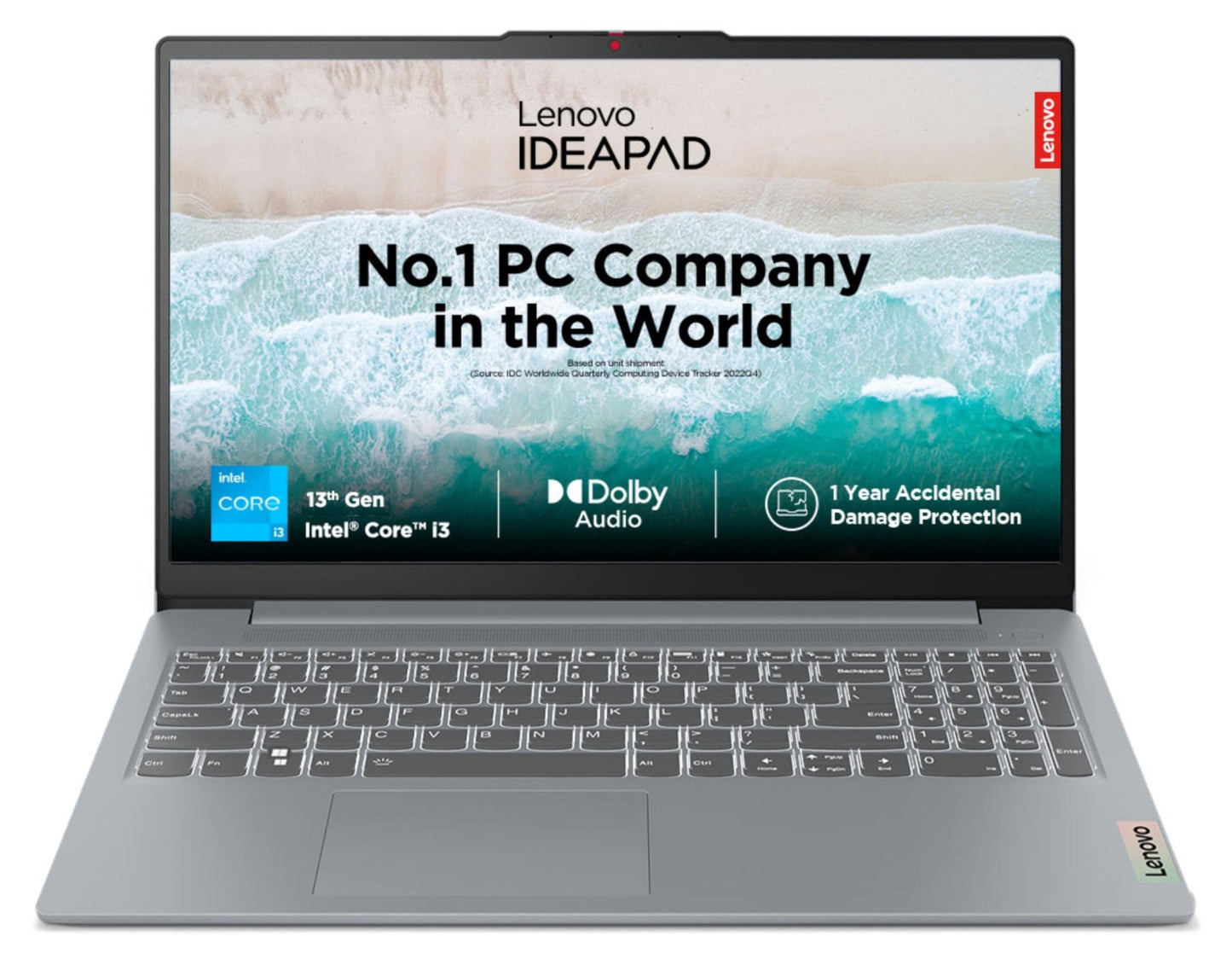 Lenovo IdeaPad Slim 3 13th Gen Intel Core i3 15.6" (39.6cm) FHD Laptop (8GB/512GB SSD/Win 11/Office 2021/1 Year ADP Free/Alexa Built-in/3 Month Game Pass/Arctic Grey/1.62Kg), 82X70034IN