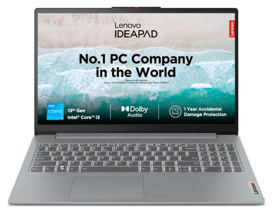 Lenovo IdeaPad Slim 3 13th Gen Intel Core i3 15.6" (39.6cm) FHD Laptop (8GB/512GB SSD/Win 11/Office 2021/1 Year ADP Free/Alexa Built-in/3 Month Game Pass/Arctic Grey/1.62Kg), 82X70034IN