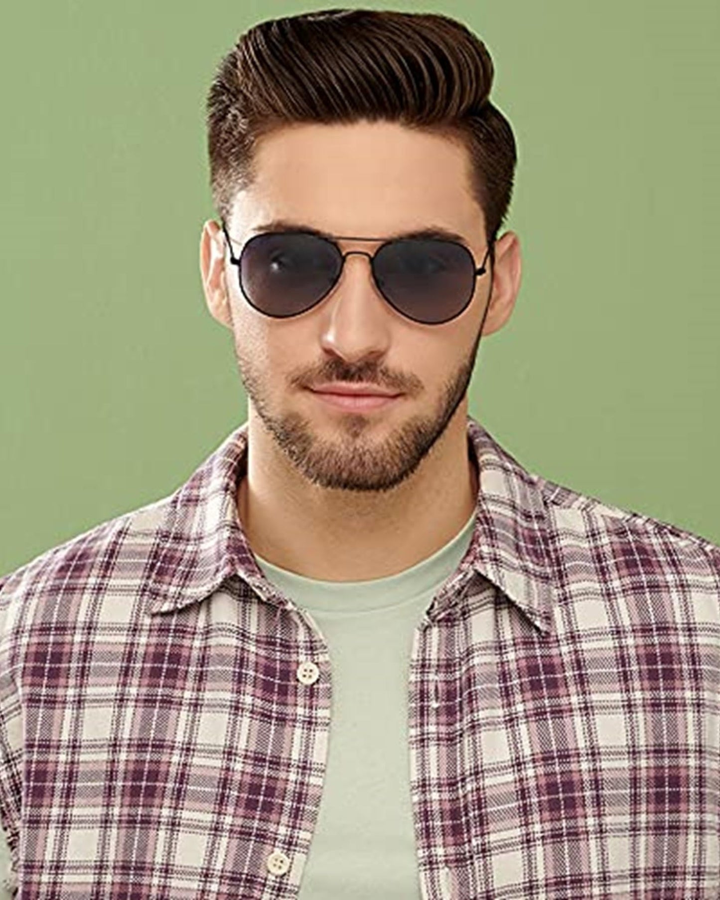 VINCENT CHASE EYEWEAR By Lenskart | Full Rim Aviator | Polarized & 100% UV Protected Sunglasses | Men & Women | Medium | VC 5158/P Black Frame, Lens Gradient Blue- Pack of 1