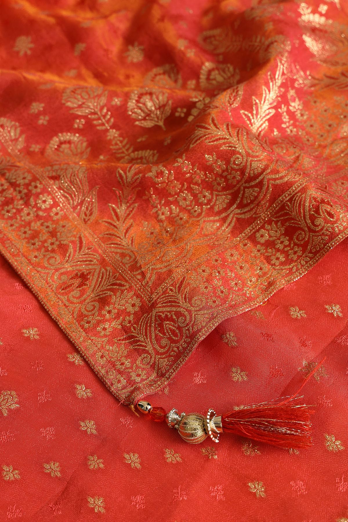 Soch Womens Orange Viscose Embroidered Ghagra Choli With Sequins
