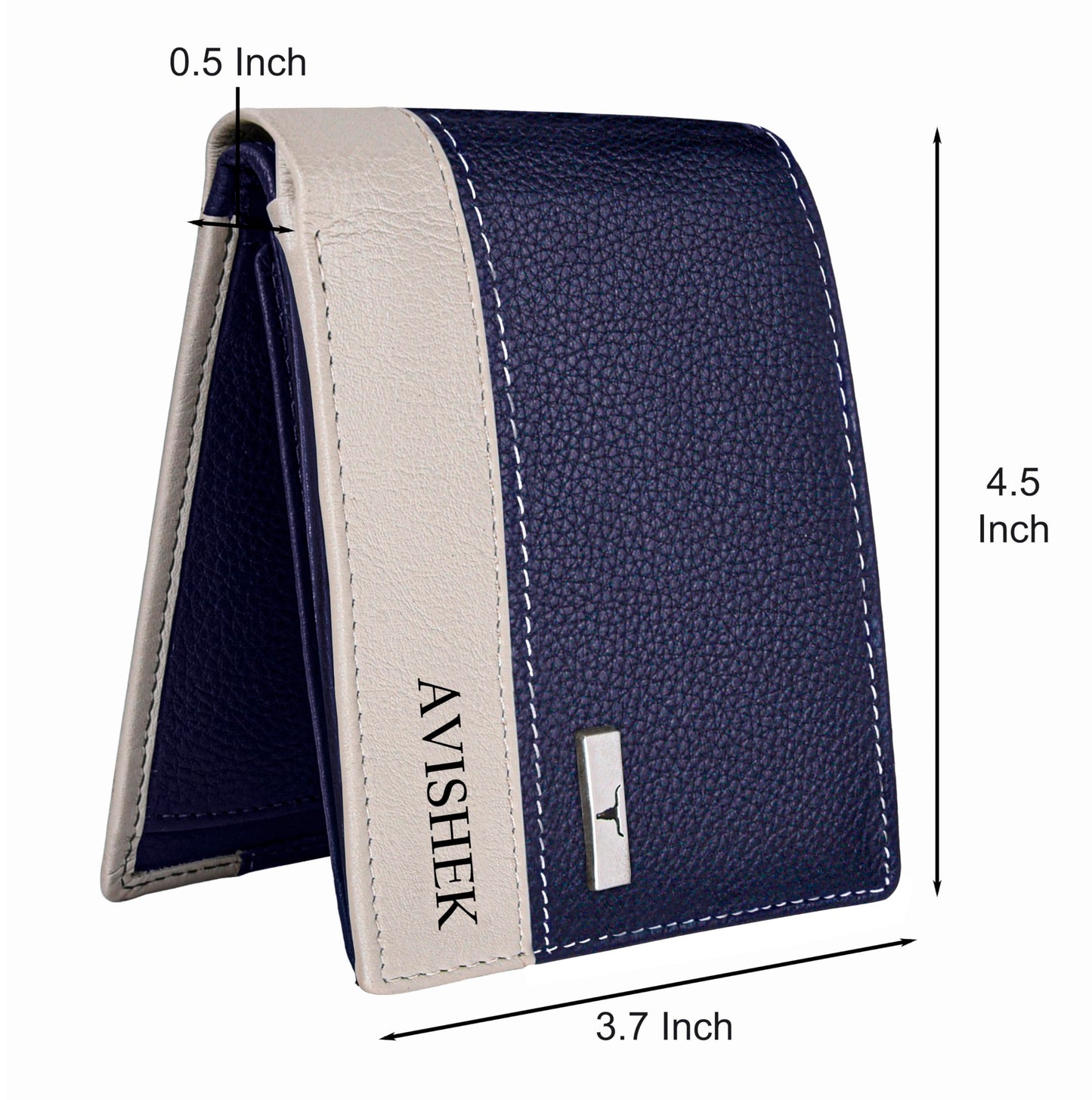 URBAN FOREST Samuel Custom Blue/Sand Leather Wallet for Men