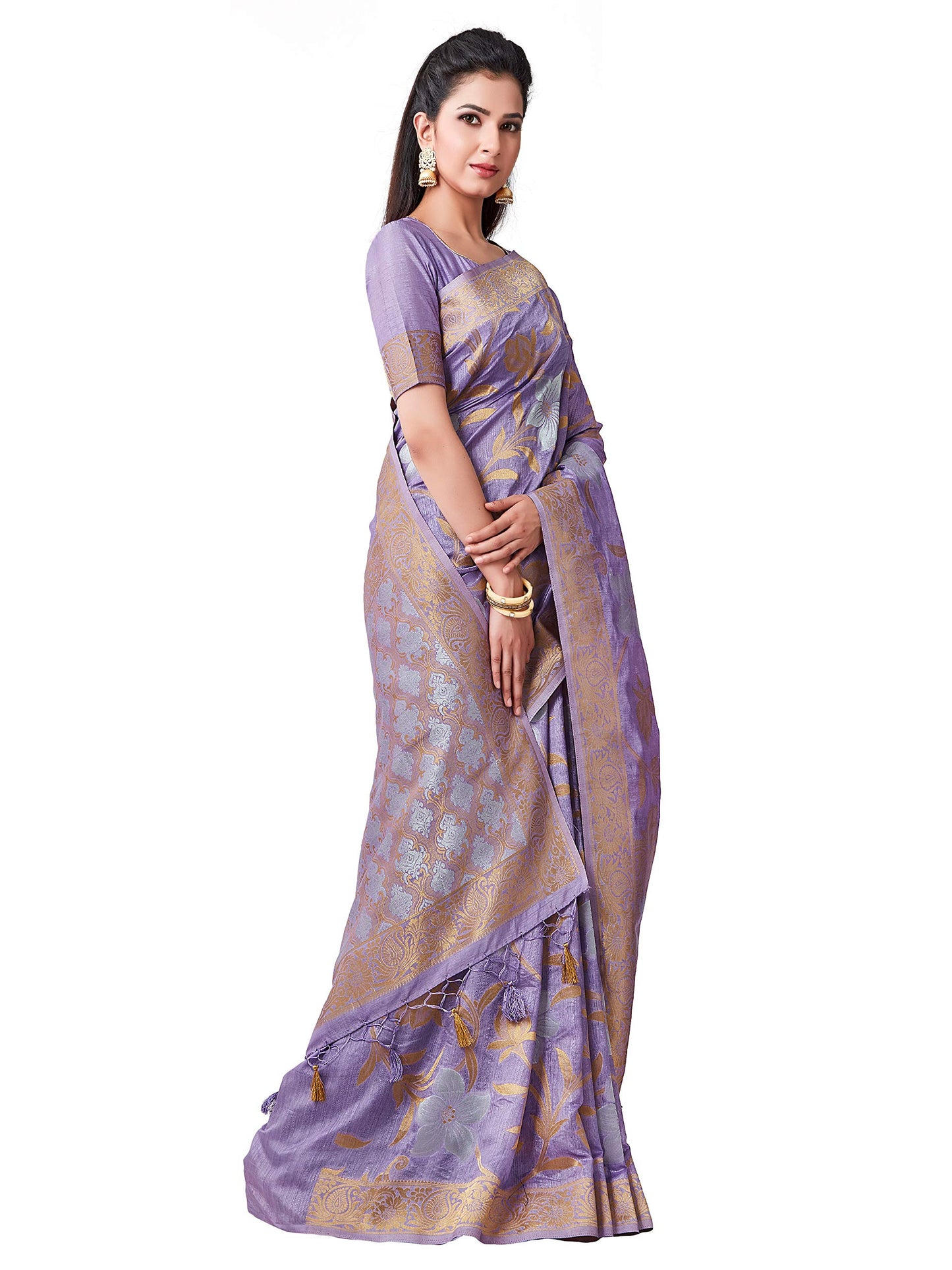 MIMOSA Kanjivaram Style Art silk saree Color: Lavender