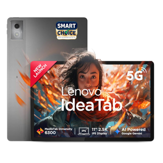 Lenovo Idea Tab Smartchoice | Wi-Fi + 5G |11" Display, 2.5K Resolution, 90Hz Refresh|8GB RAM, 256GB ROM| MediaTek Dimensity 6300| 7040mAh|4 Speakers| USB-C| Luna Grey