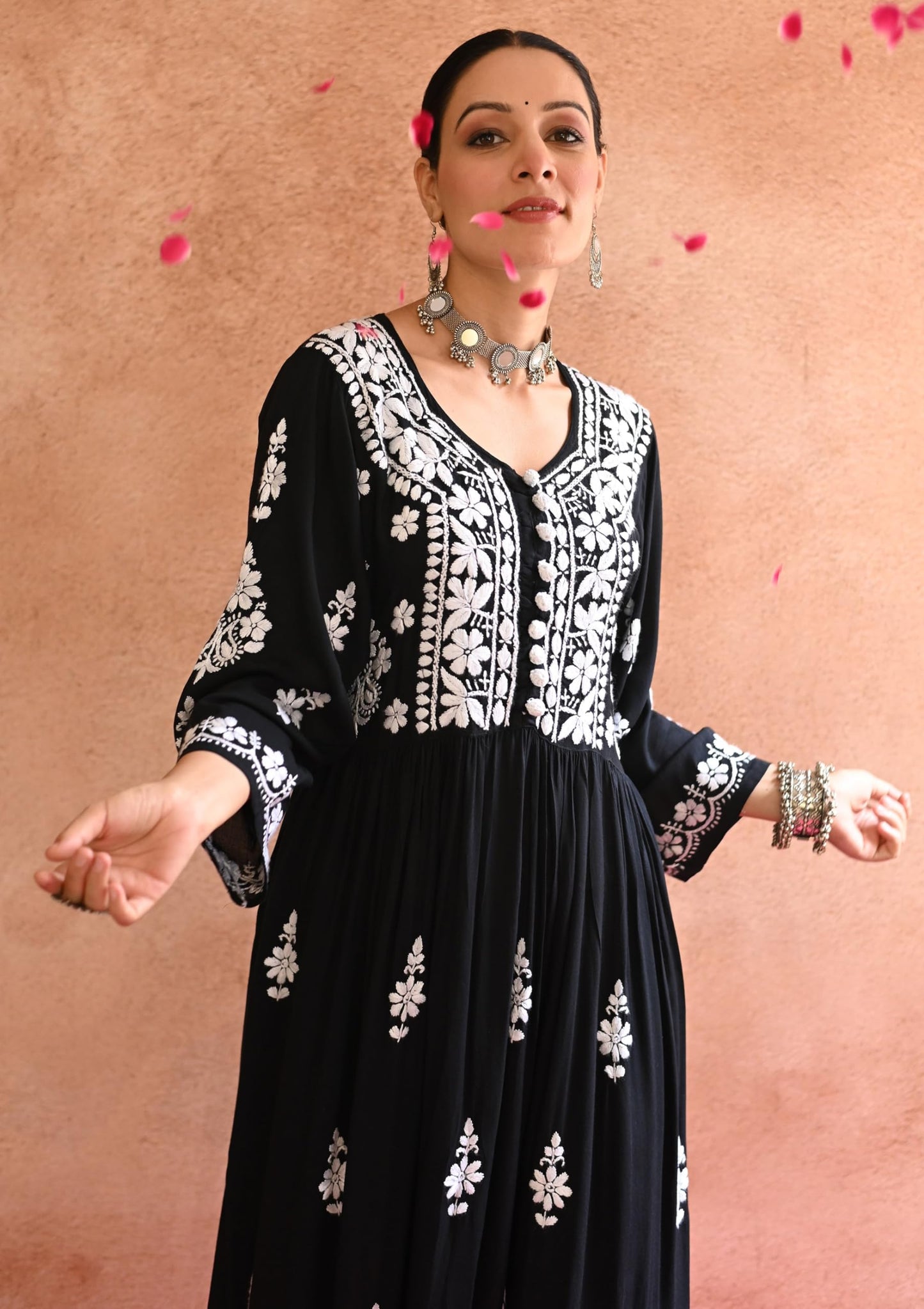 House of Chikankari Gulnar Modal Anarkali Set |Chikankari | Chikankari Kurta Set Lucknowi Chikankari Kurta Sets for Women (WL085-3XL)